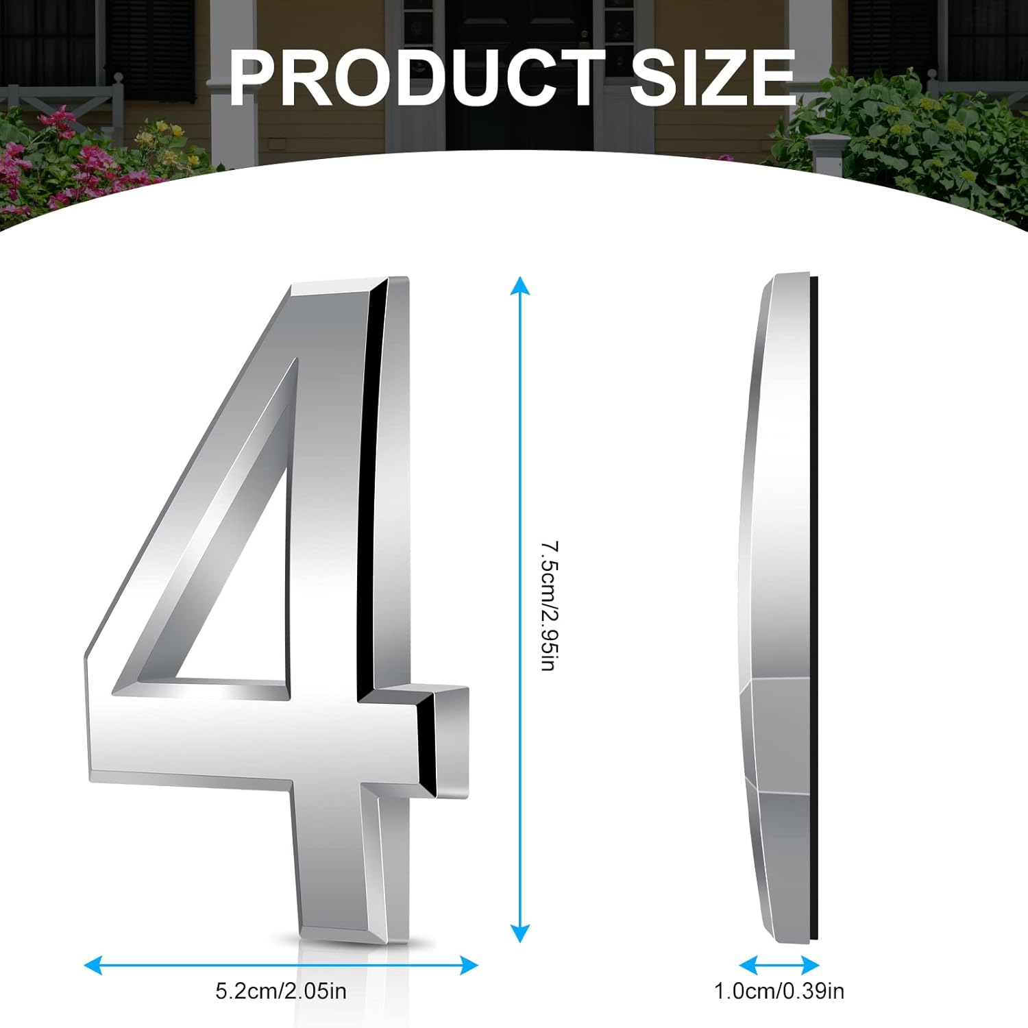 Thumbnail 1 de Vicloon 3-Inch 3D Waterproof Door Numbers with Self-Adhesive Backing