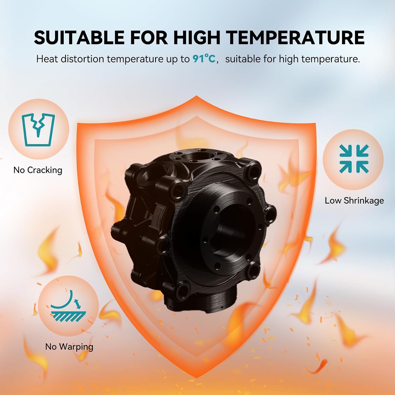 Thumbnail 1 de SUNLU High Speed ABS Filament „Rapid“ (1,75 mm) – bis 350 mm/s, bis 91 °C Wärmeverformung, 1 kg Spule (Rot)