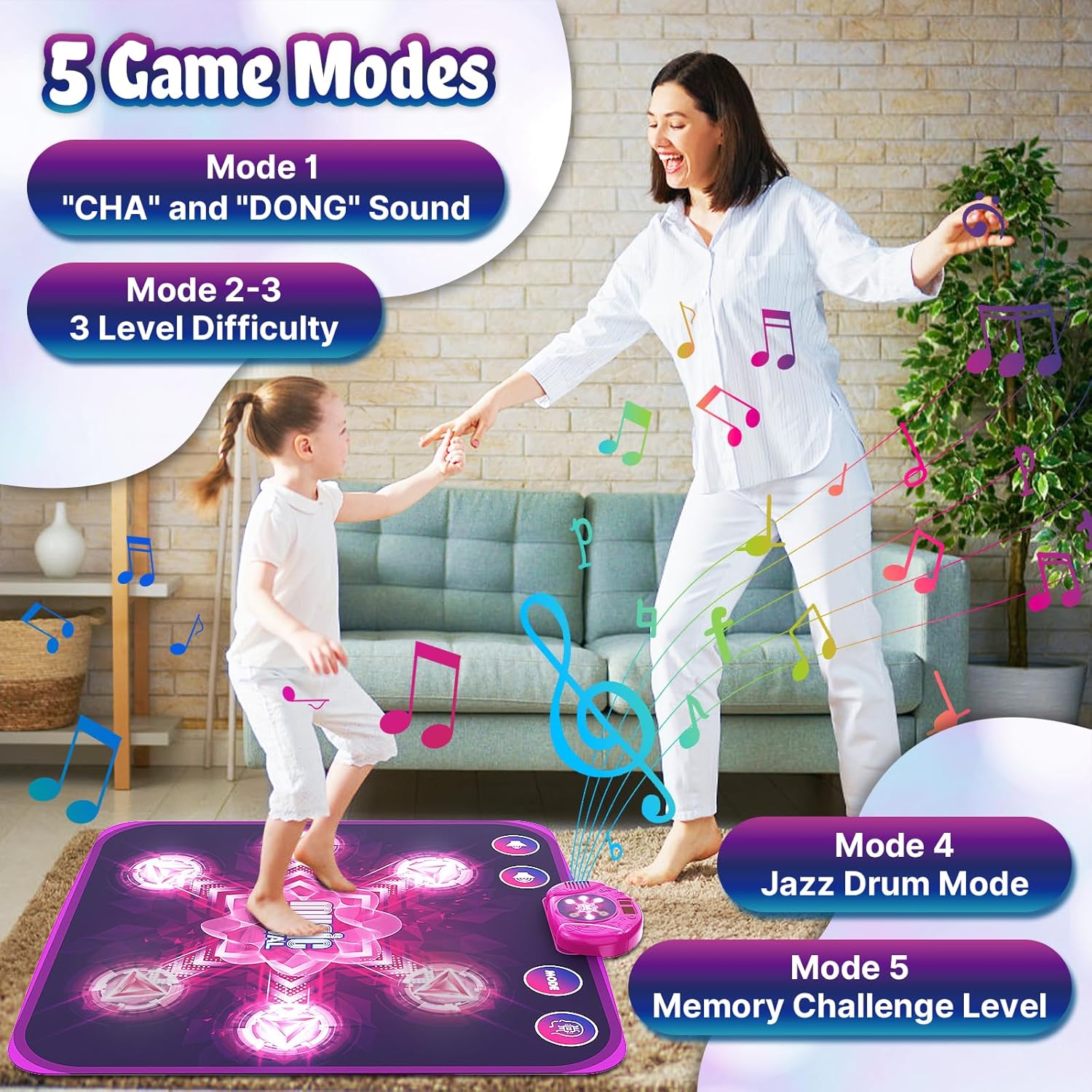 Thumbnail 1 de LEAPRCSTORE Light-Up Dance Mat Toys for Kids (6 arrows, 5 game modes)