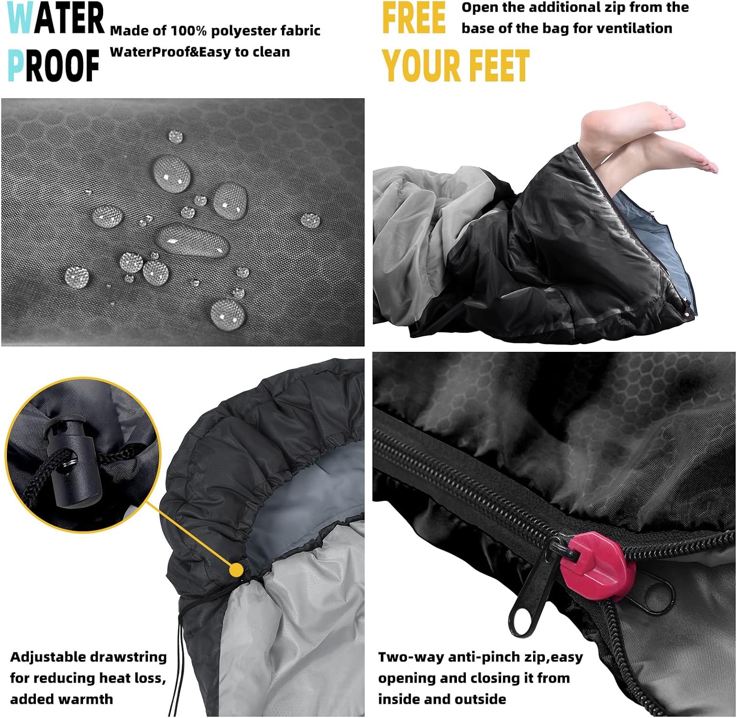 Detalle de Xelaro Sleeping Bag, 86.6 x 31.5 Inches