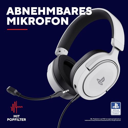 Detalle de GXTrust Forta PS5 Gaming Headset – Weiß, offiziell lizenziert, 50 mm Treiber