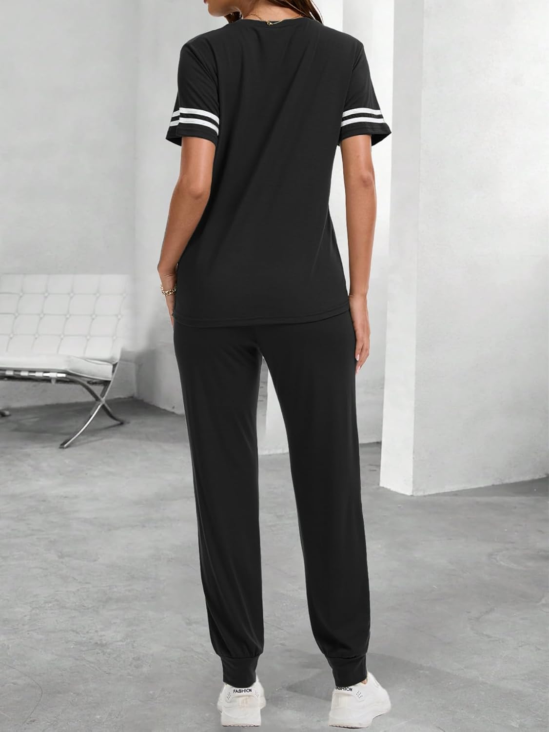 Thumbnail 2 de KBKBSN Women 2 Piece Striped Summer Tracksuit with Pocket
