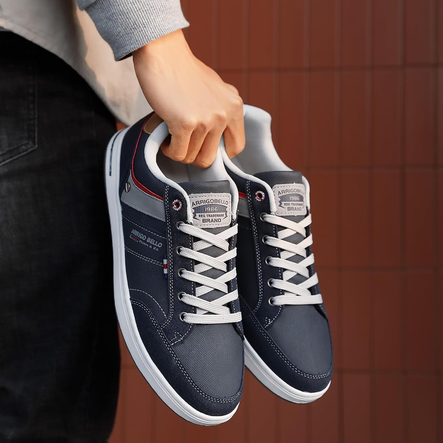 Thumbnail 6 de Mens Casual Shoes Leather Trainers: Classic Lace-Up Sneakers for Everyday Comfort