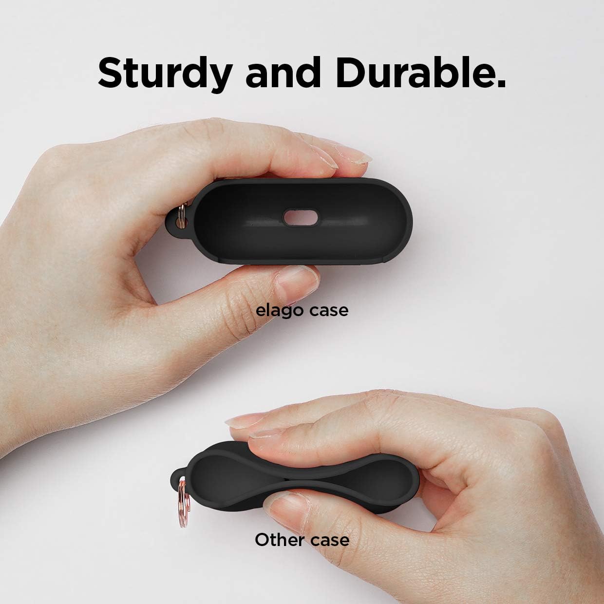 Thumbnail 3 de elago Étui liquide hybride avec mousqueton pour AirPods Pro (Noir) : protection en silicone