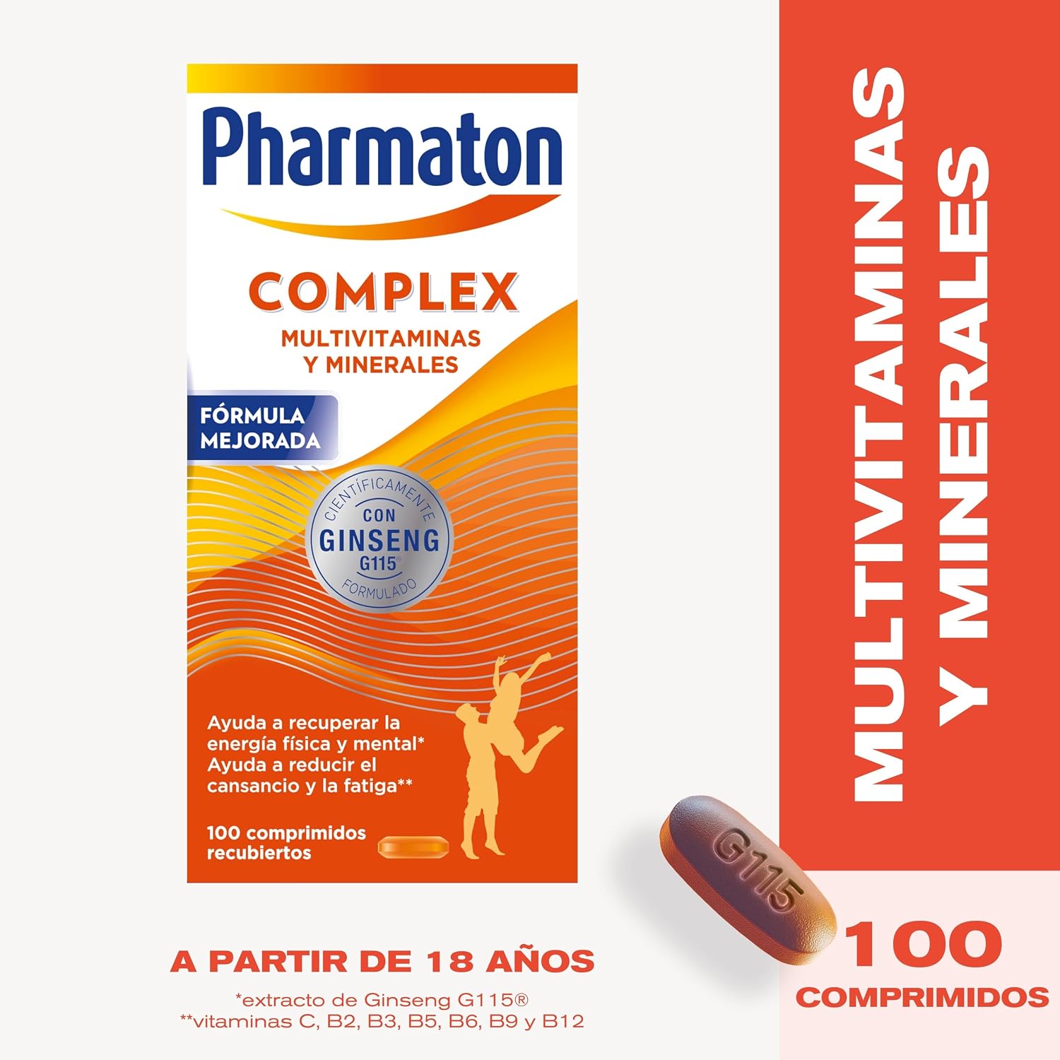 Detalle 2 de Pharmaton Complex Multivitamínico con Ginseng G115 100 comprimidos