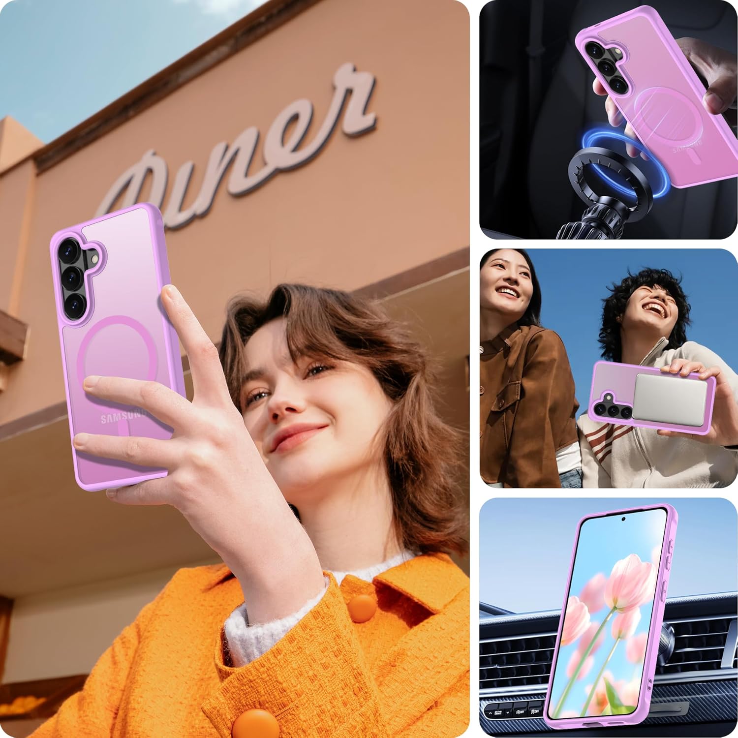 Thumbnail 6 de Pilaru Magnetic for S26 Plus phone case (MagSafe-compatible) with screen protectors – Rouge Pink