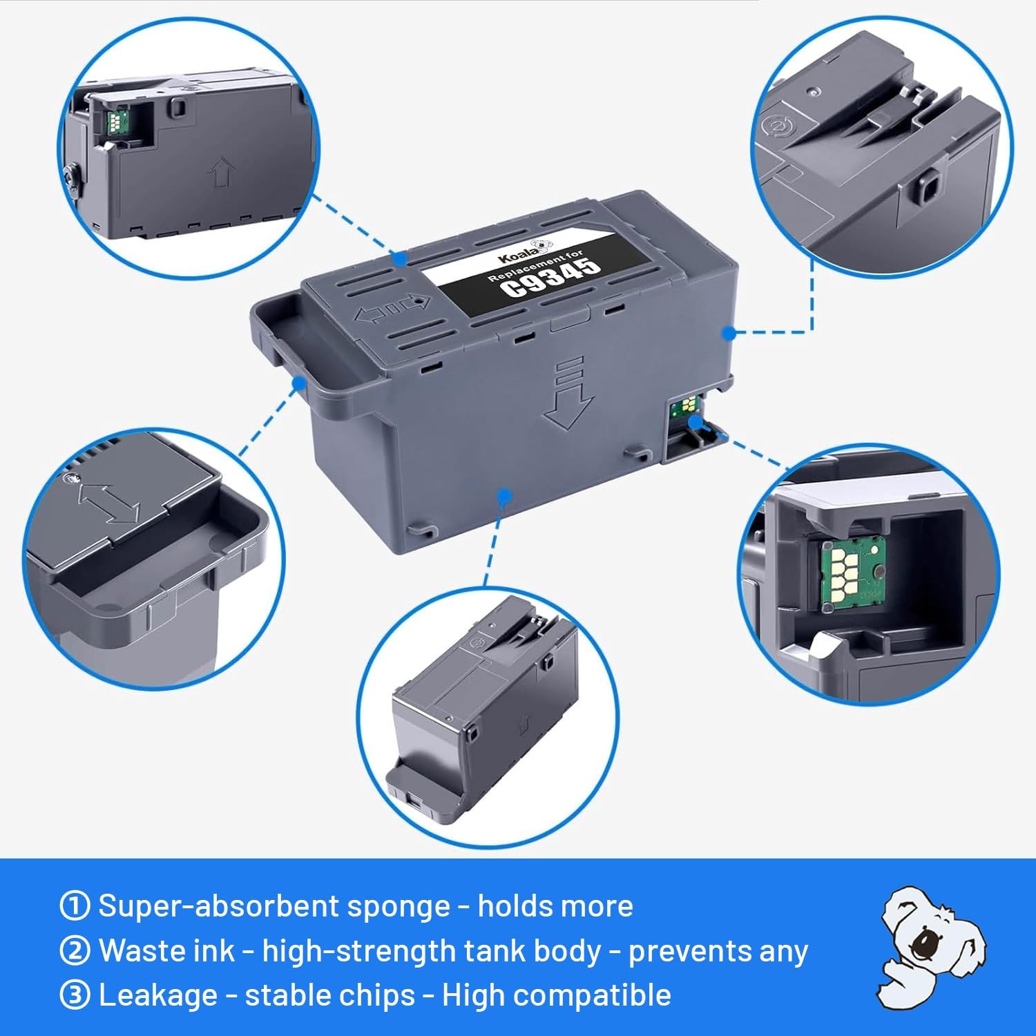 Detalle de KOALA C9345 Scatola di manutenzione dell'inchiostro compatibile per Epson WF/ET (1 confezione)