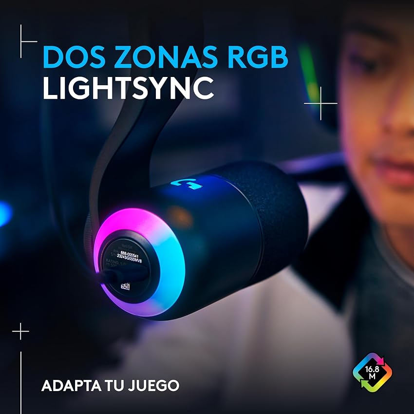 Detalle de Logitech G Yeti GX, micrófono dinámico RGB para gaming 🎤
