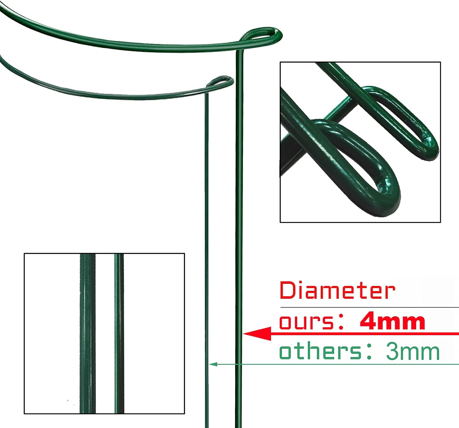 Thumbnail 2 de KAZITOO 4 Pack Large 60cm Tall Bow Plant Support Stakes