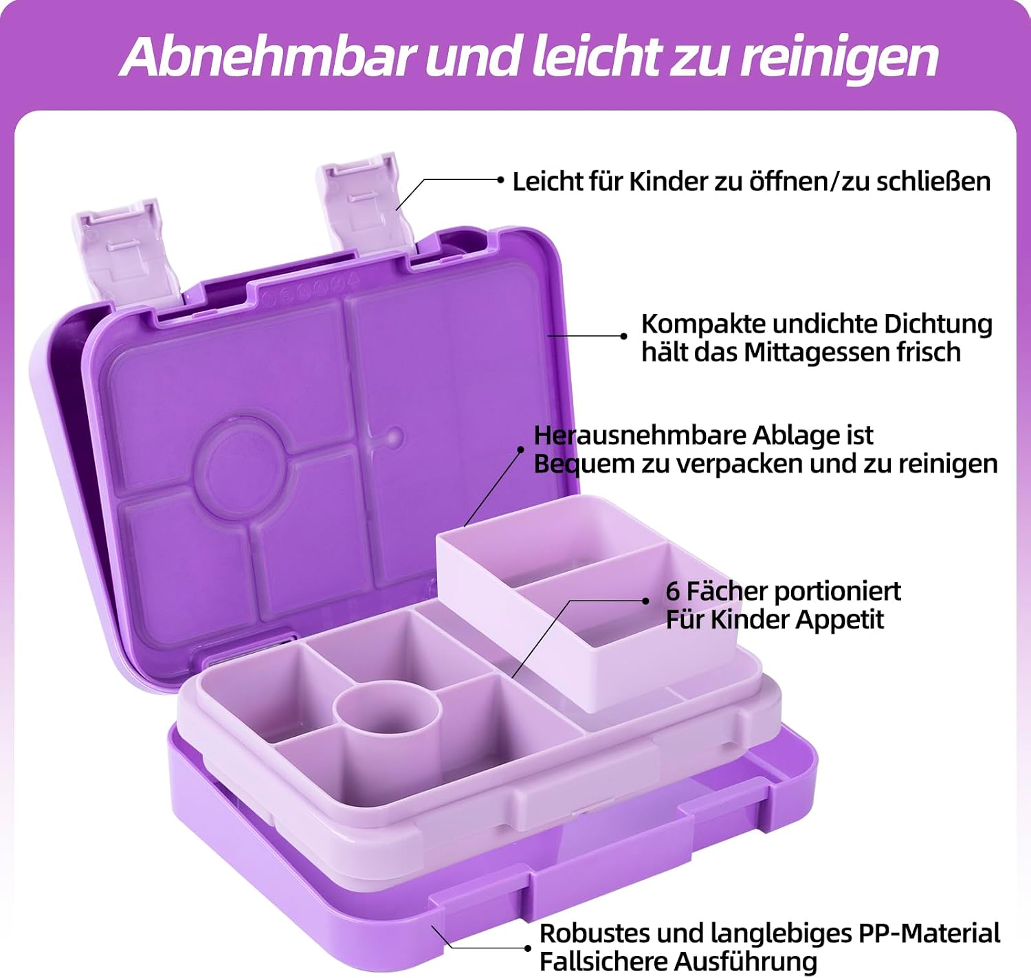 Thumbnail 3 de QCQHDU Brotdose Kinder 6 Fächer