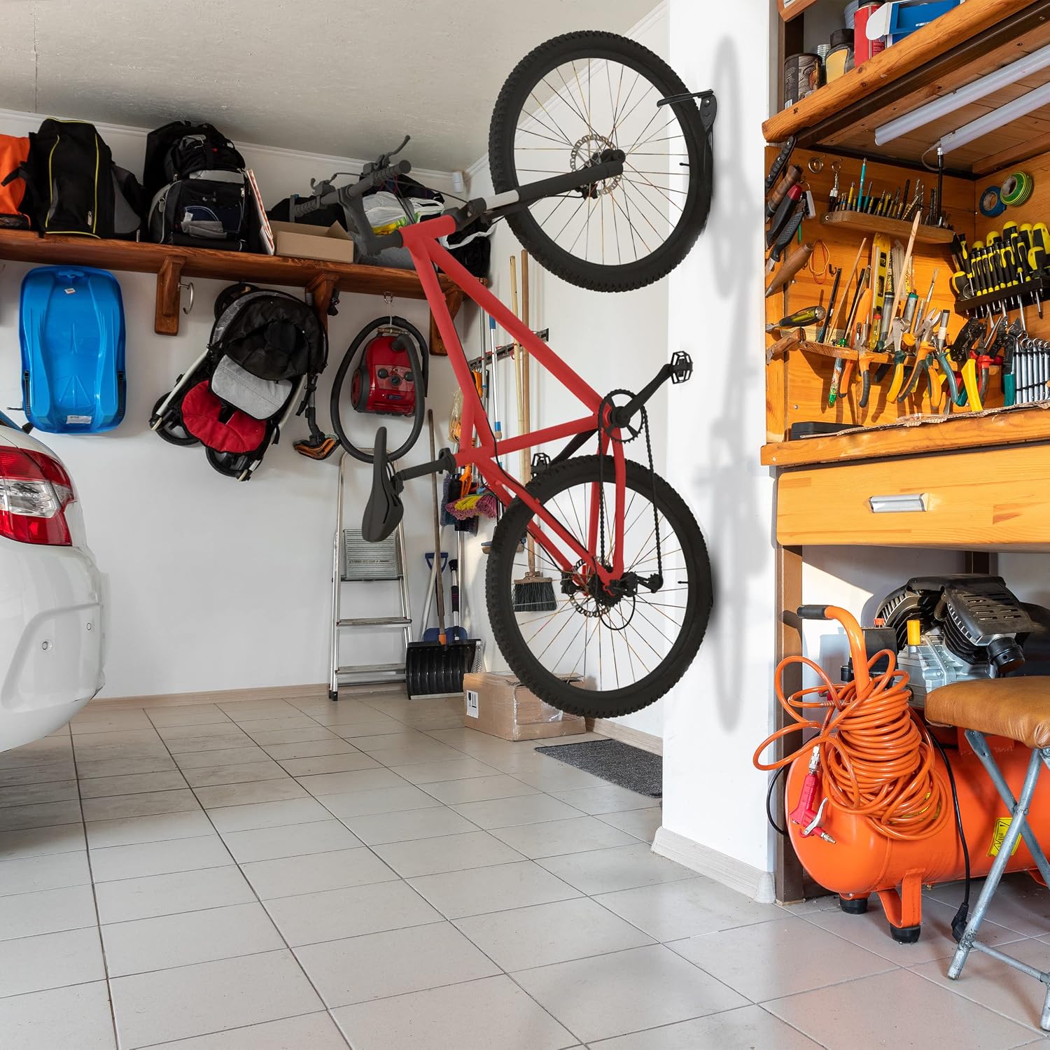 Detalle de Relaxdays support vélo mural en métal (lot de 6) pour suspendre jusqu’à 25 kg