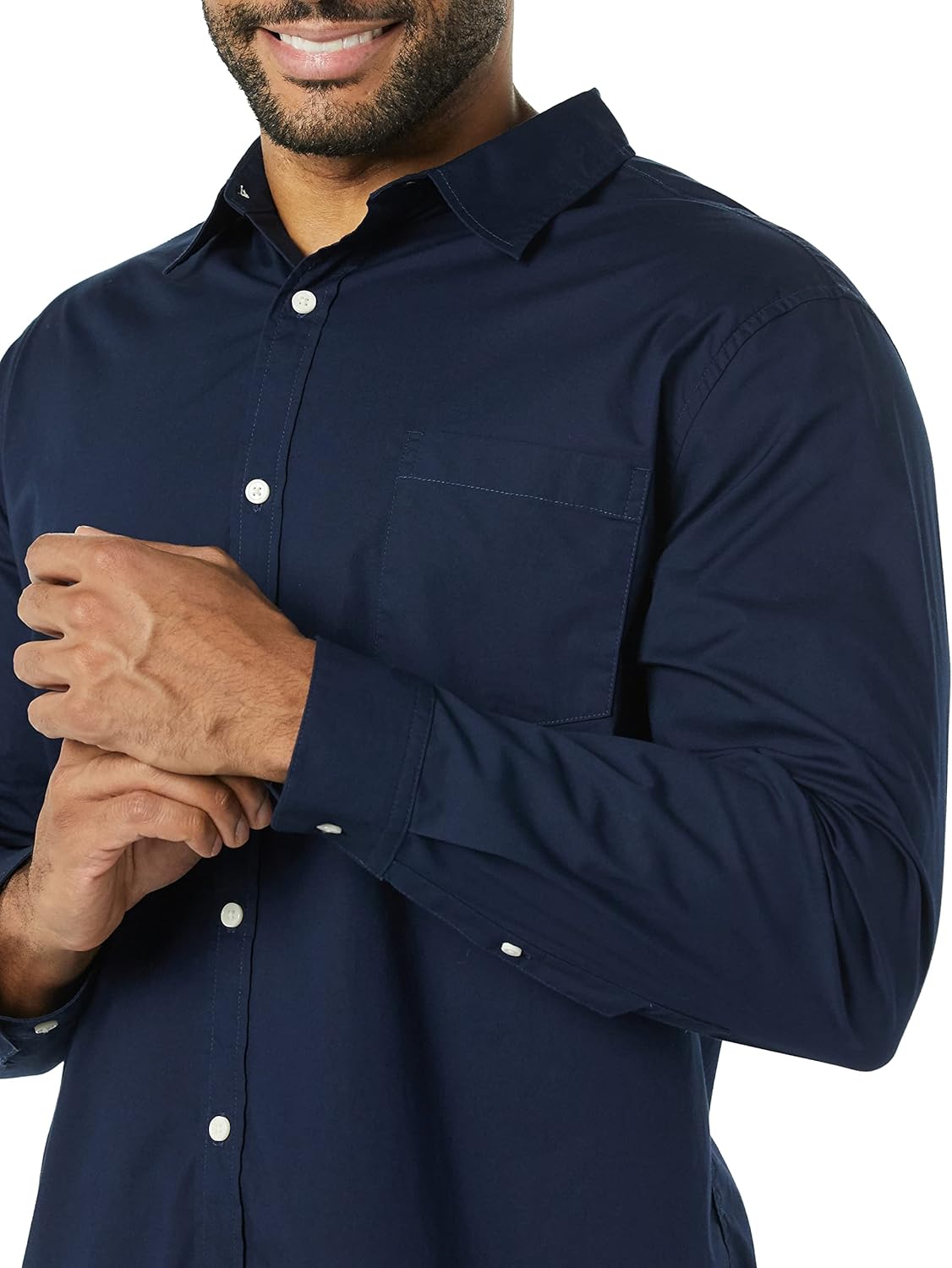 Thumbnail 4 de Amazon Essentials Herren Langärmliges Hemd aus Stretch-Popeline, Slim Fit