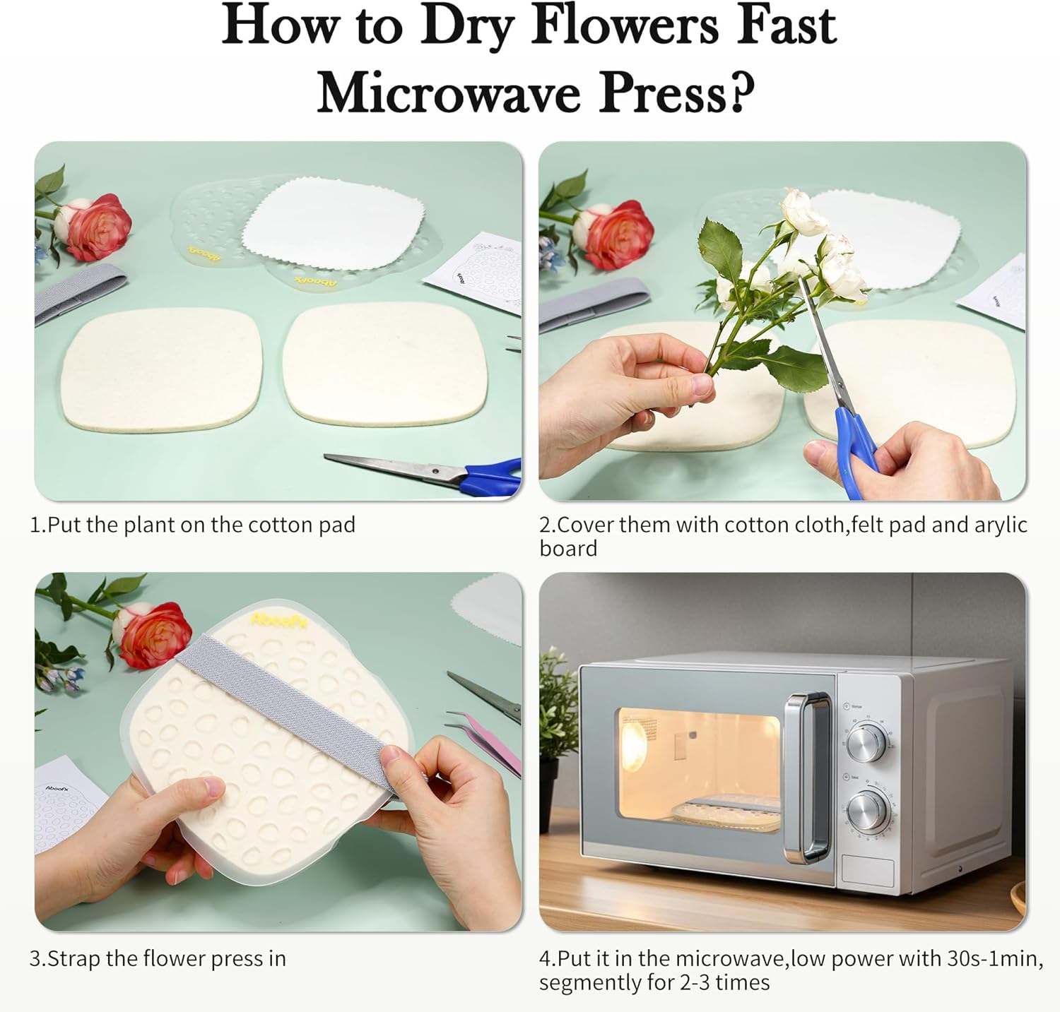 Thumbnail 3 de Aboofx Microwave Flower Press (16x16 cm): Quick, colour‑retaining DIY Presses for Craft Lovers
