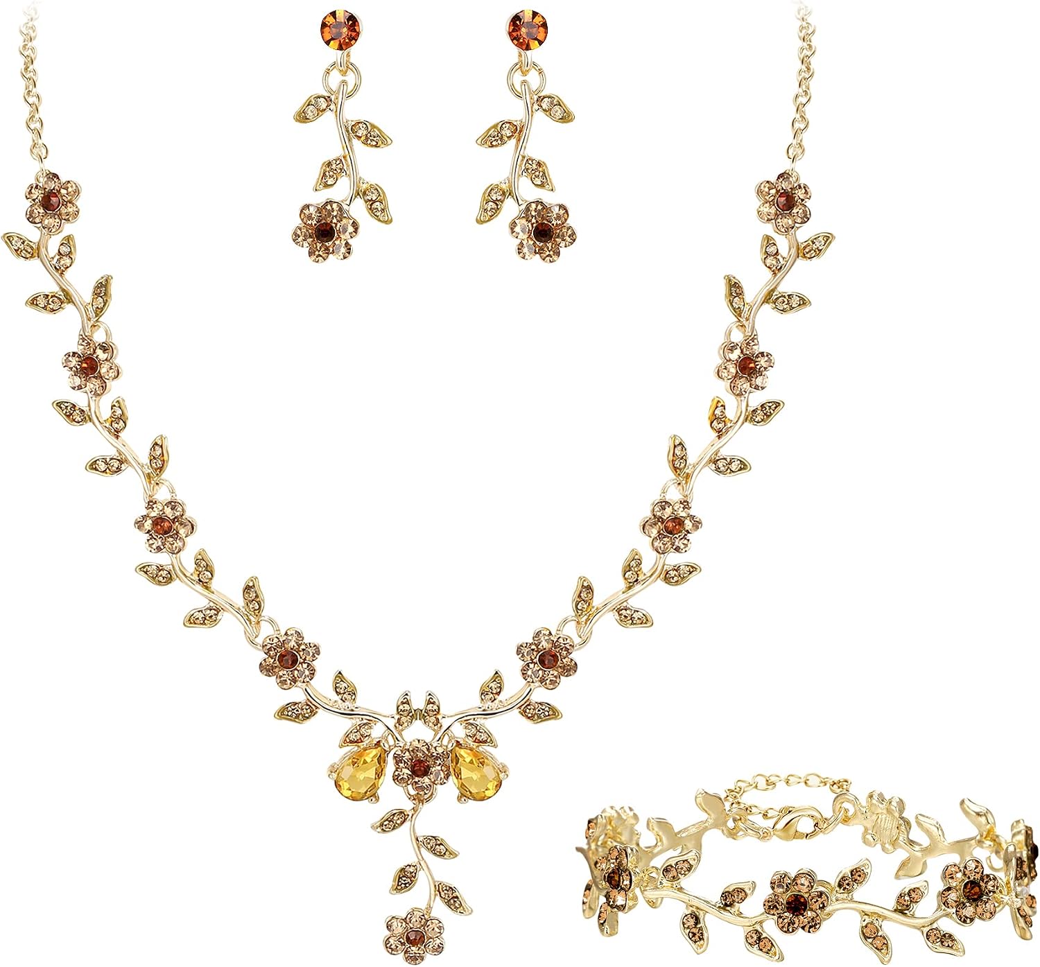 Thumbnail 6 de Clearine Set Gioielli da Donna con Fiori e Cristalli — Completo per occasioni speciali