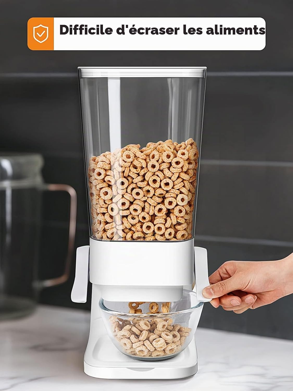 Detalle 2 de Tokokimo Blanc granendispenser, set van 2 in wit met bediening via hendel
