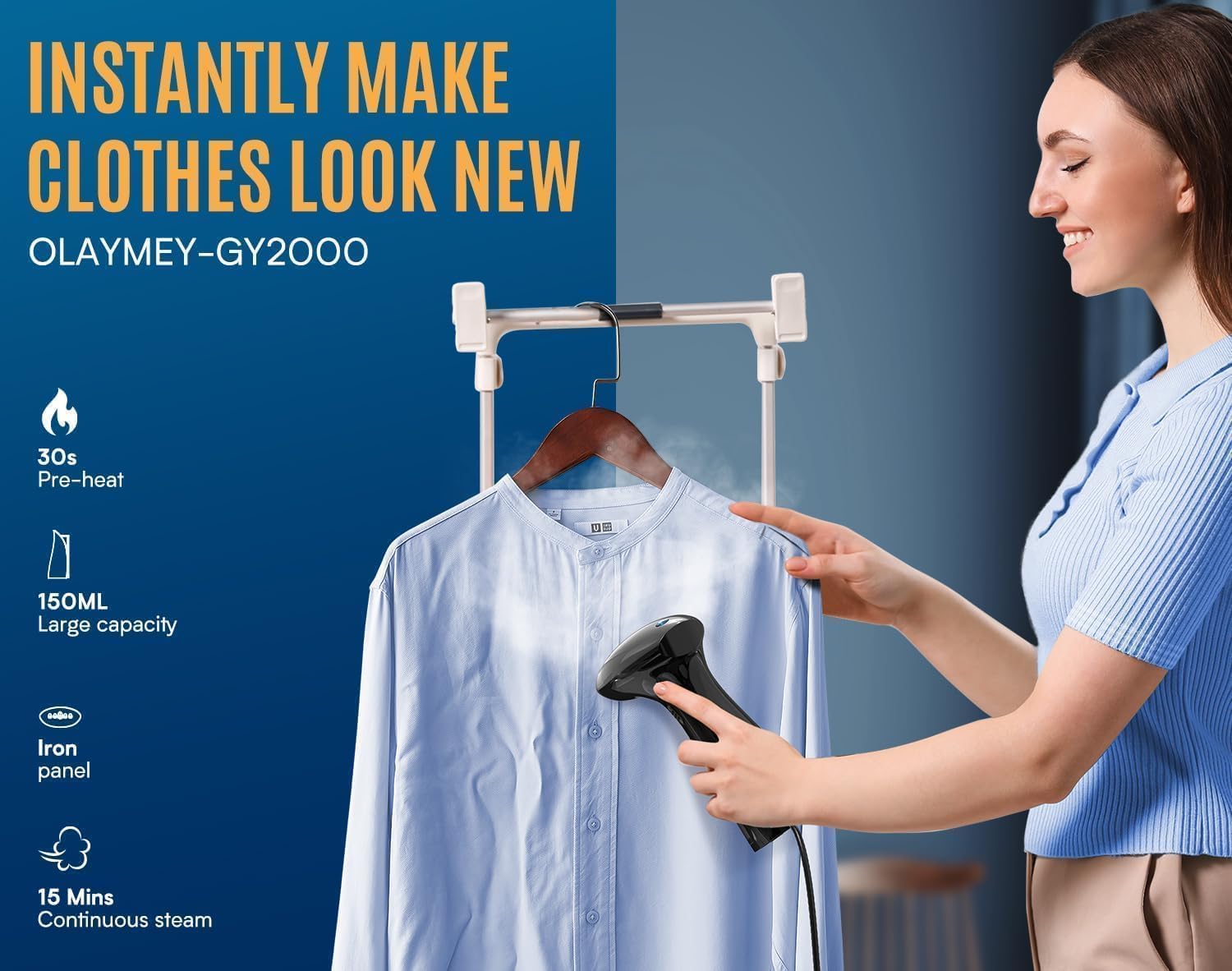 Thumbnail 5 de OLAYMEY Clothes Steamer Handheld 1600W (GY2000)