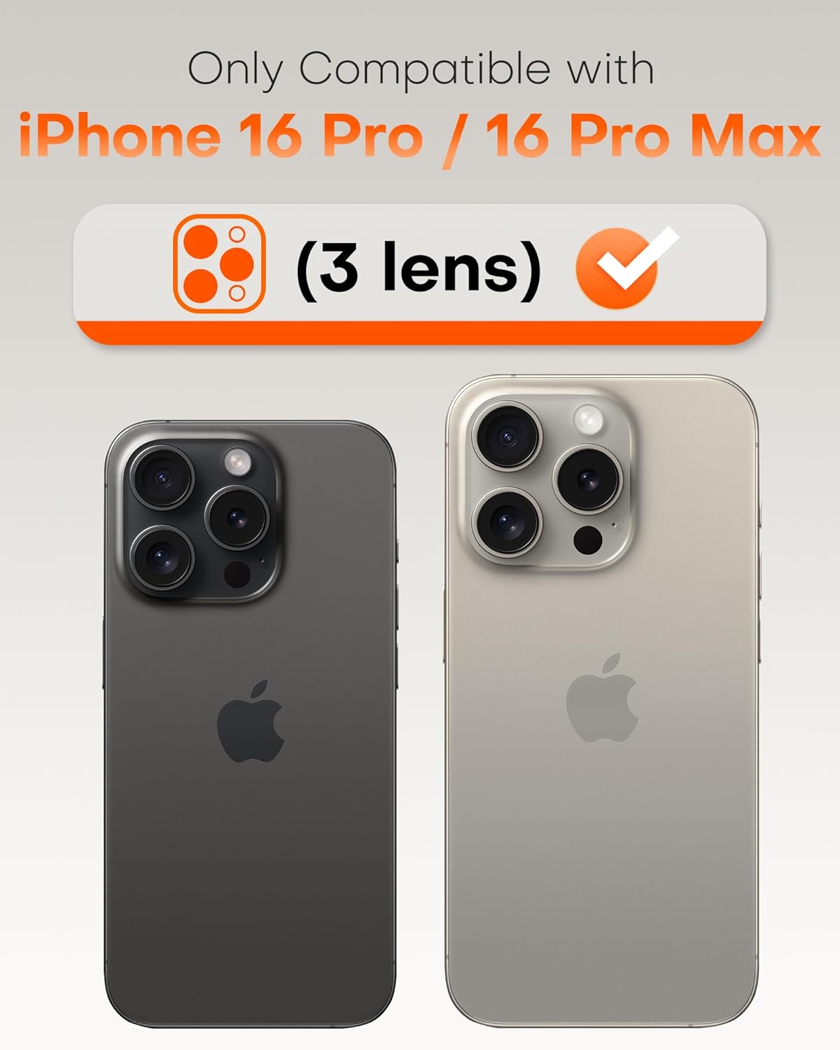 Detalle 2 de TOCOL Camera Lens Protectors for iPhone 16 Pro Max / 16 Pro