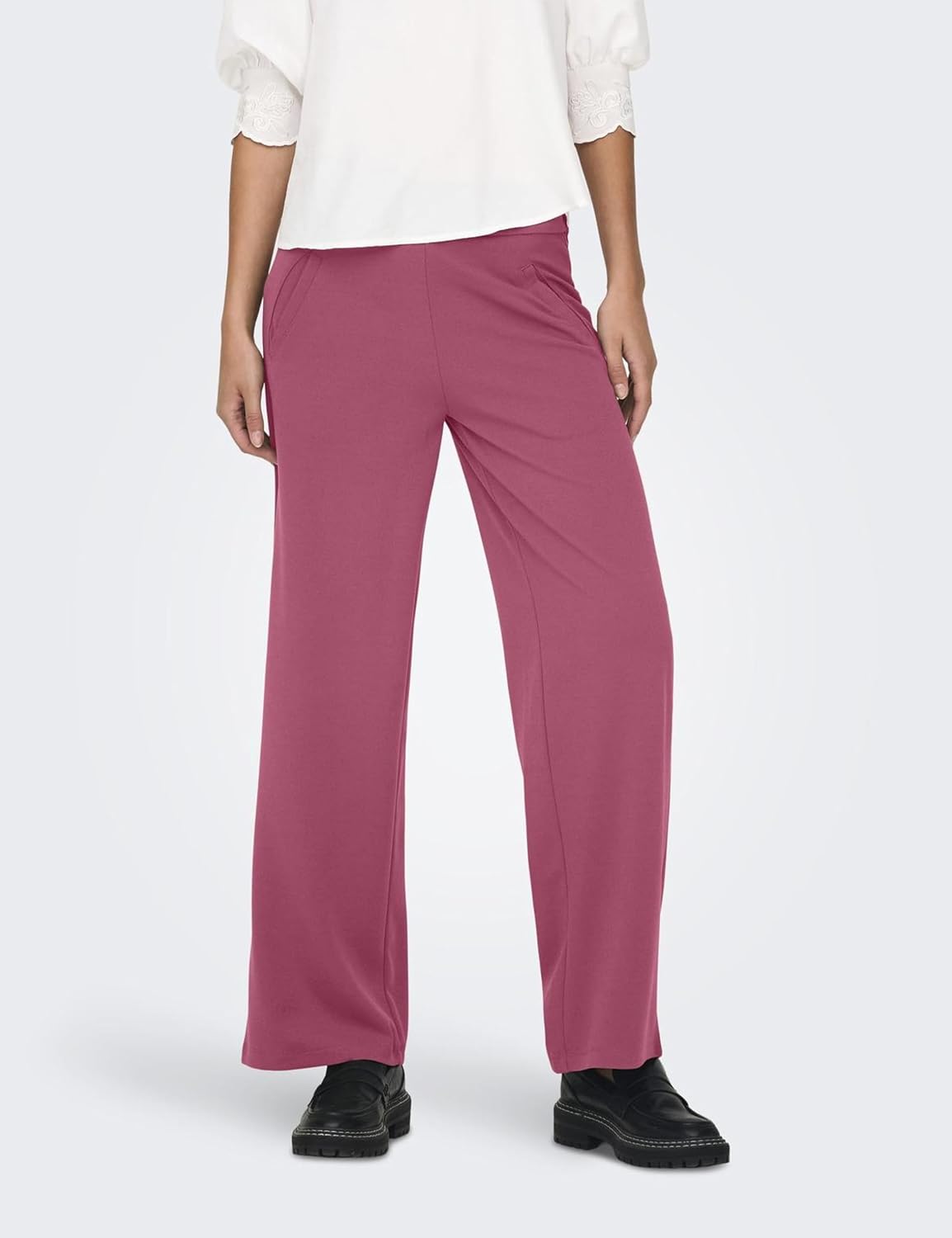 Detalle de JDY Damenhose „Catia Wide Pant“ mit weitem Bein und elastischer Taille (JDYLouisville)