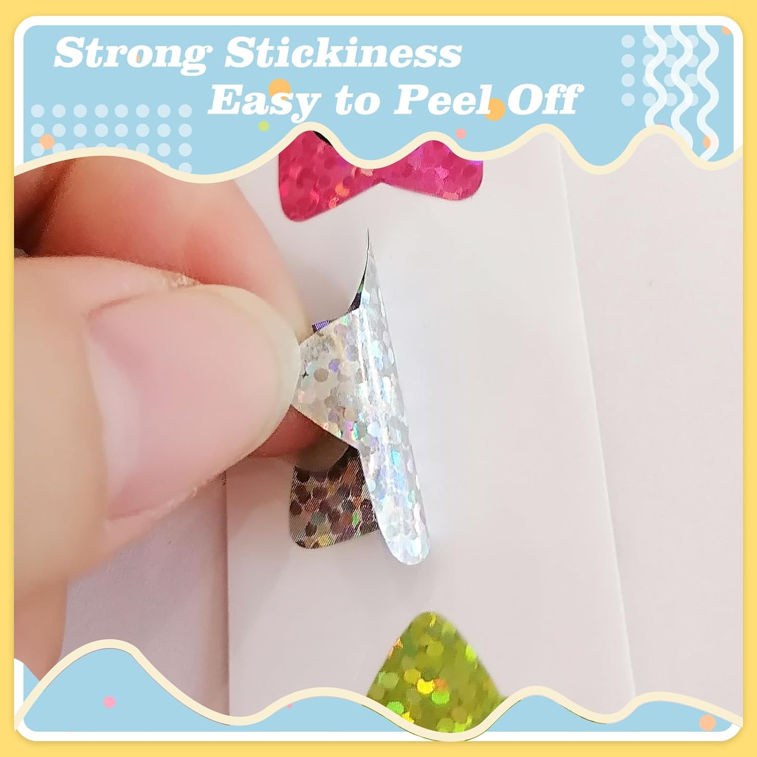 Detalle de XITDW K-O934 Smiley Star Stickers, 700 Count, 1-Inch Foil, 8 Colors