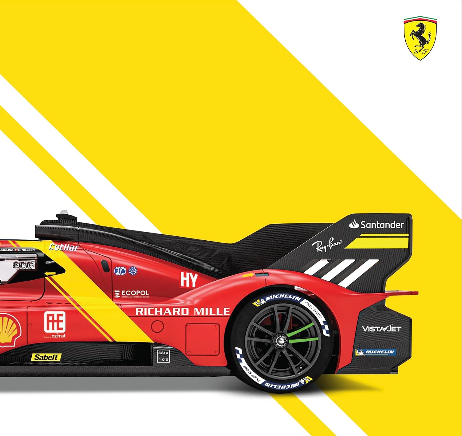 Detalle de Bburago Ferrari Racing 499P Le Mans 1:18 die-cast model car (red)