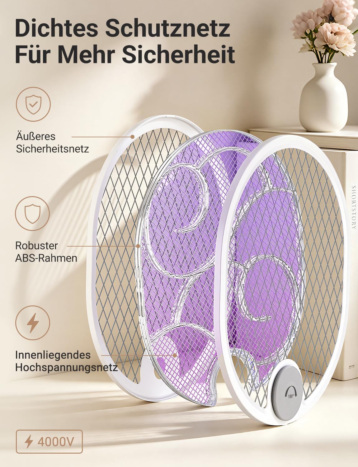 Detalle 2 de WOCVRYY Elektrische Fliegenklatsche 4000V 3-in-1