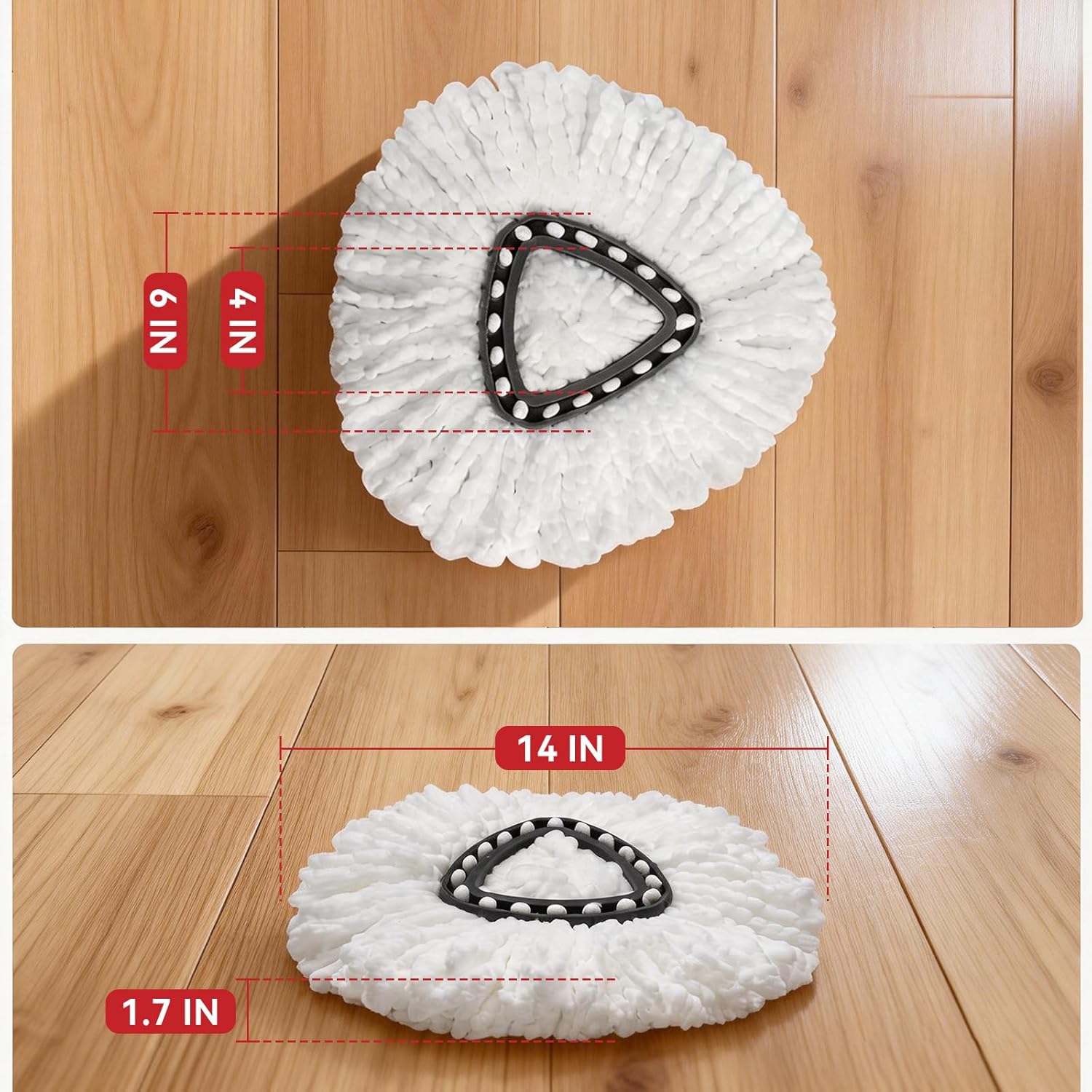 Detalle de 4-Pack Microfiber Mop Head Replacements for O-Ceda Easywring Single-Bucket System