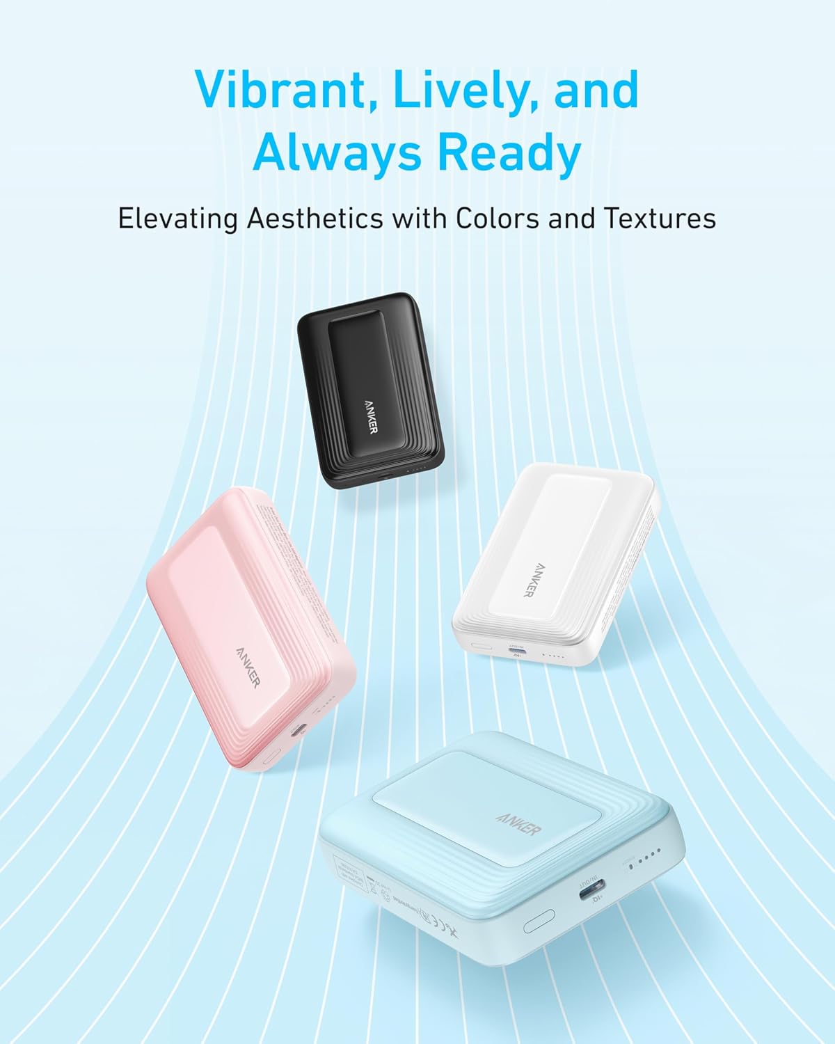 Detalle 2 de Anker Zolo Magnetic Power Bank, Compact 10,000mAh – Wireless and 30W Wired Charging