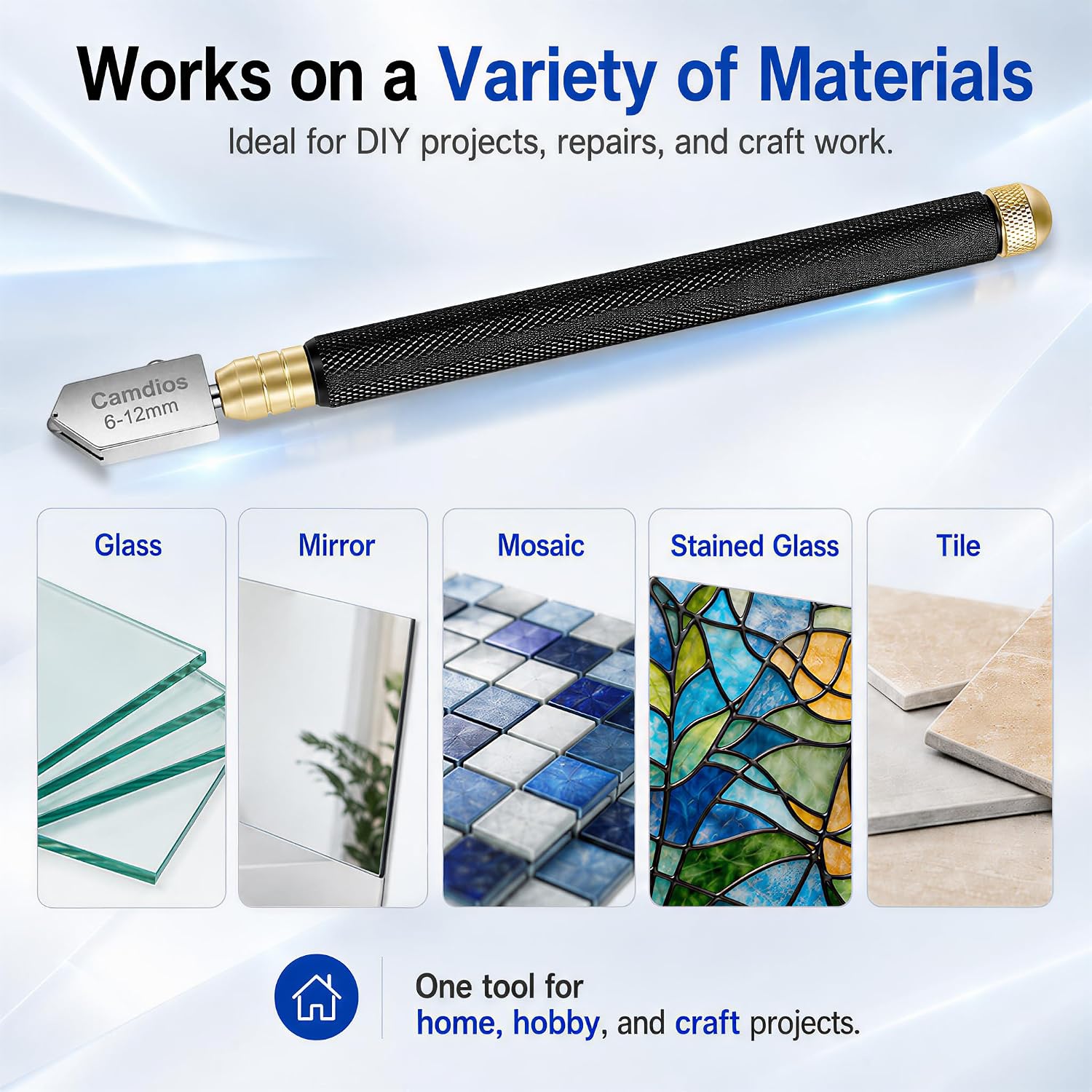 Thumbnail 6 de Camdios Glass Cutter 01, Oil-Feed Carbide Cutter with 3 Heads for 2–20 mm