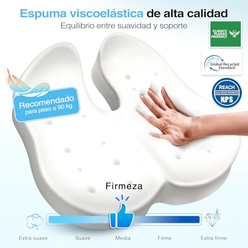 Detalle de POOTACK Cojín Silla Oficina: Almohada en Forma de U con Espuma Viscoelástica de Gran Tamaño