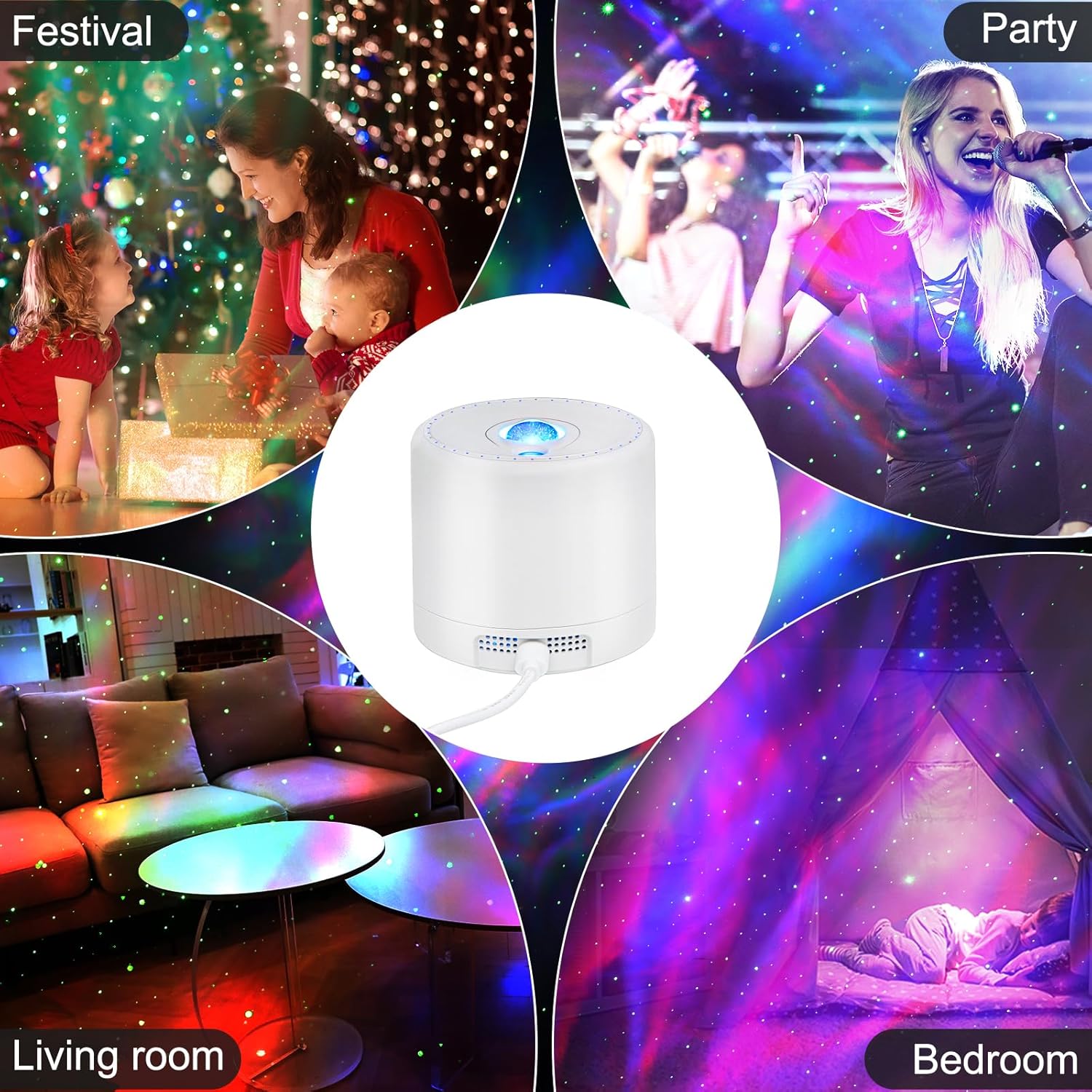 Thumbnail 5 de Lampada Proiettore Stelle LED con cielo stellato, timer e telecomando per bambini e adulti