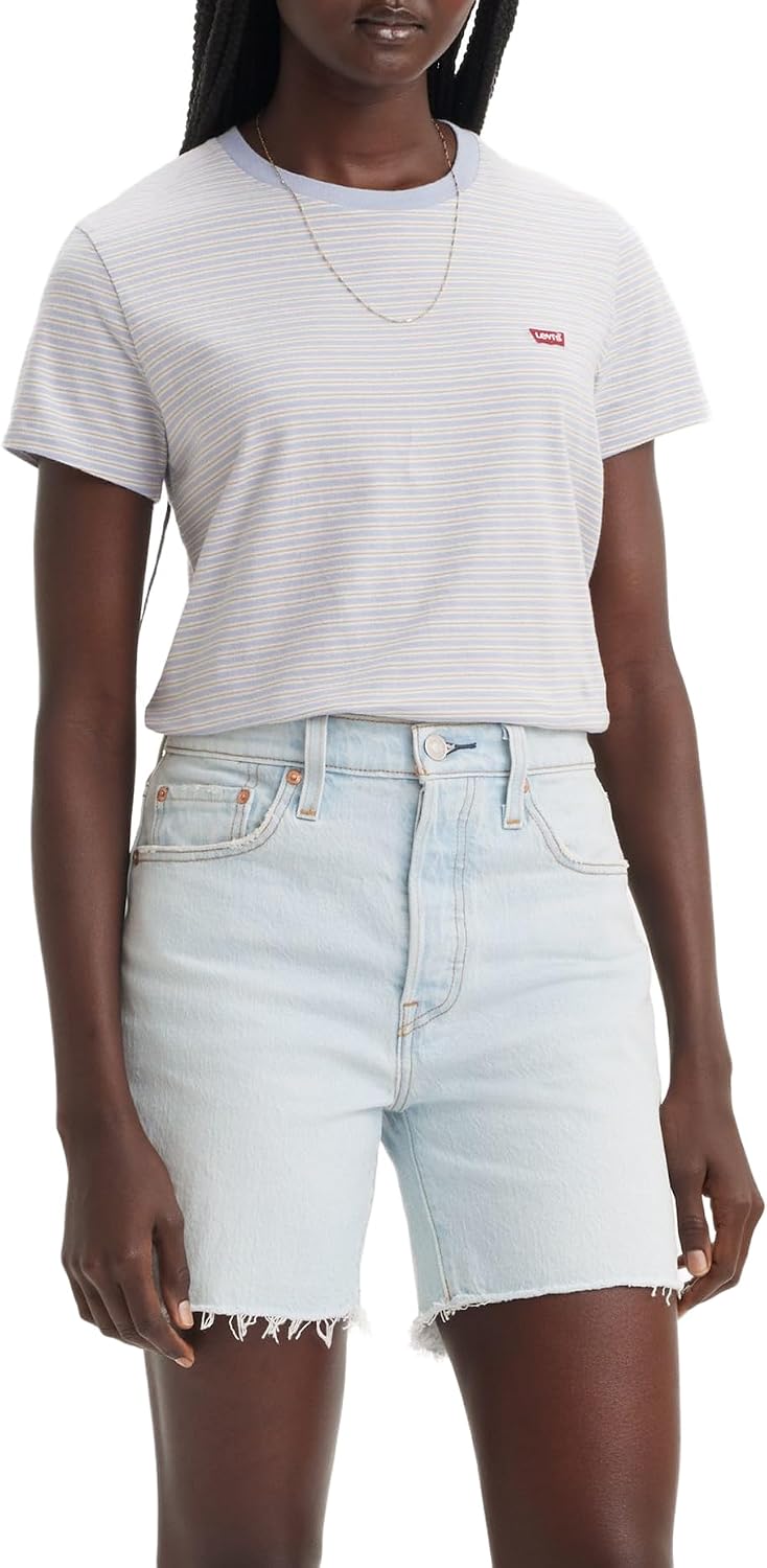 Detalle de Levi's Damen The Perfect Tee T-Shirt, Large Batwing – Bequeme Graphic Tee für Alltag und Jeanslooks