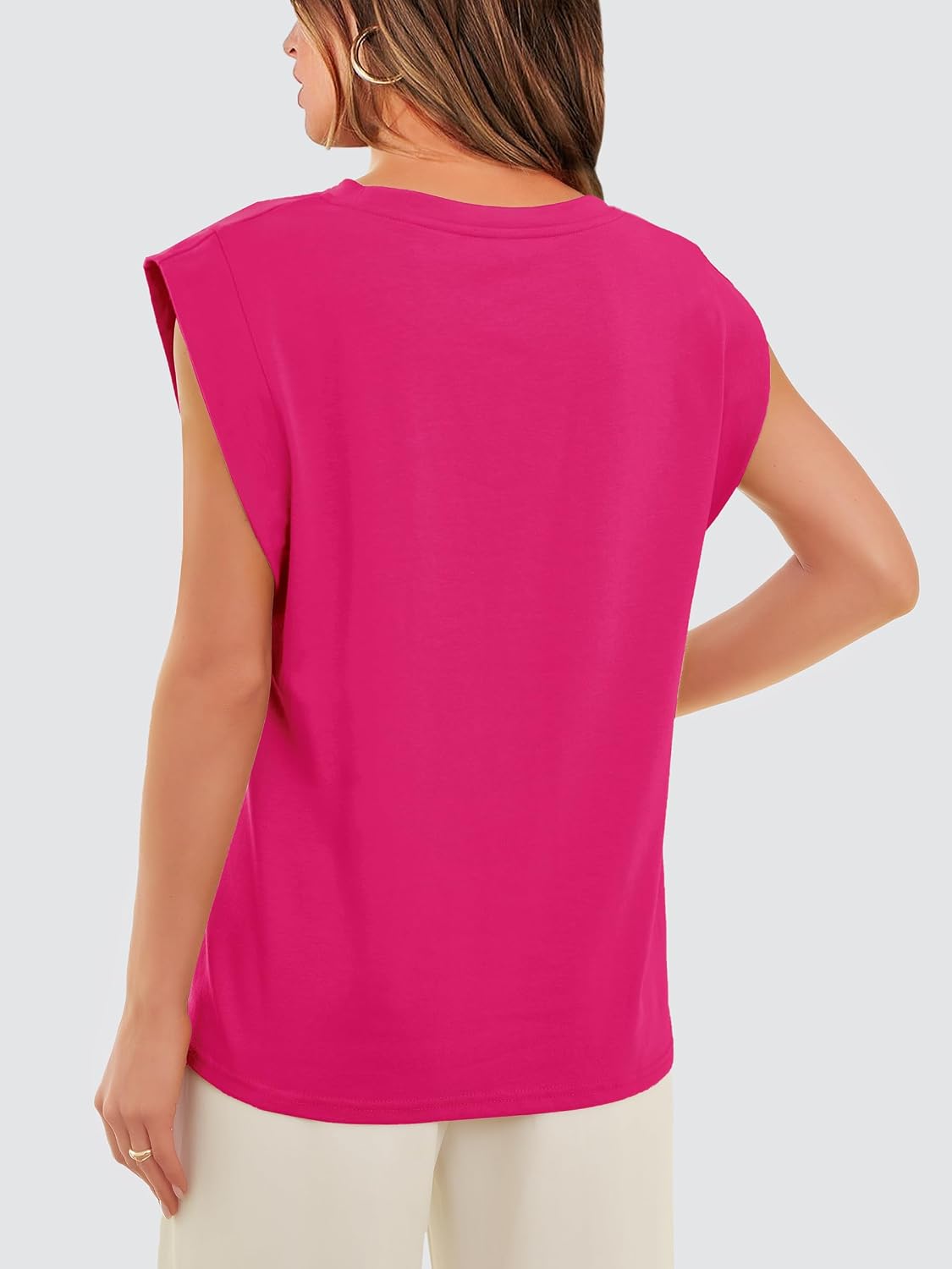 Thumbnail 4 de WIHOLL Cap Sleeve Tops for Women — Loose Fit Summer Basic Tee for Business Casual