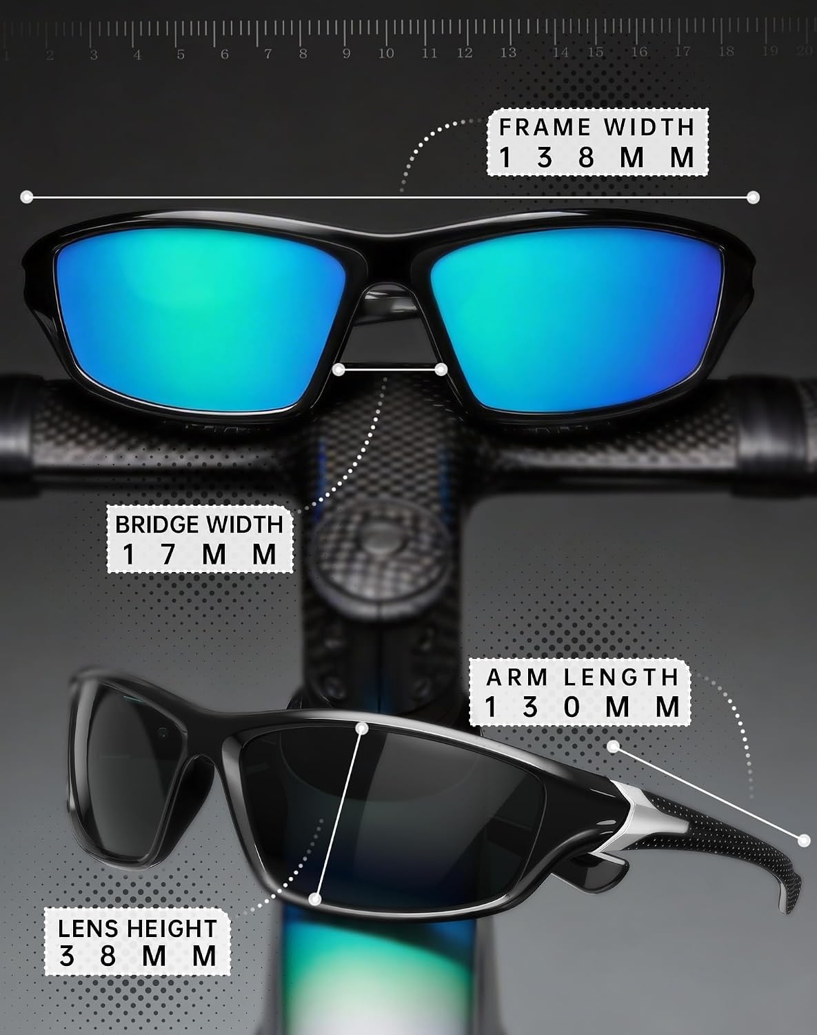 Thumbnail 6 de KALIYADI 4 Pack Polarized Sports Sunglasses for Men (UV400) — Fishing, Driving, Cycling