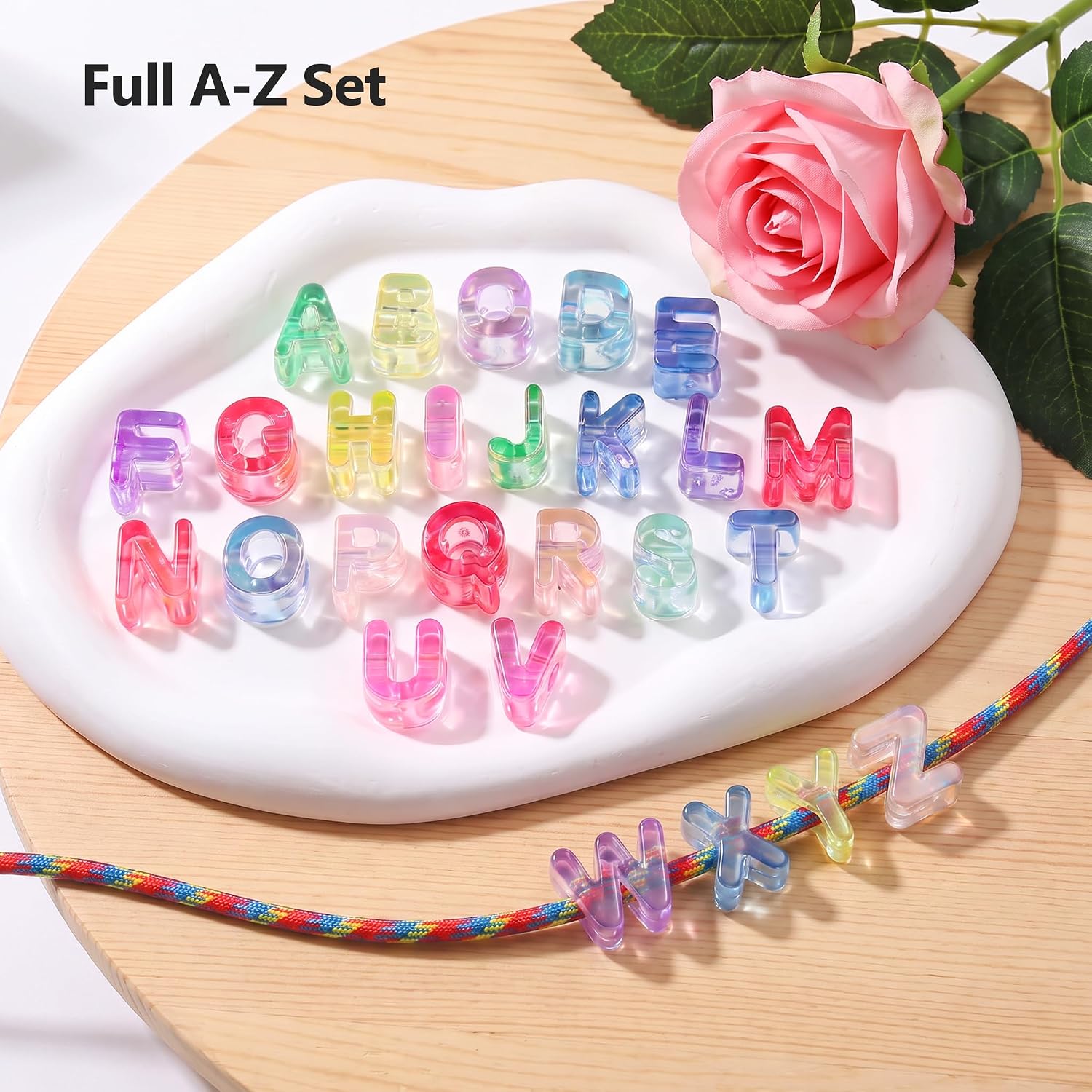 Thumbnail 2 de Leovqn Acrylic Alphabet Beads, Full A–Z Set