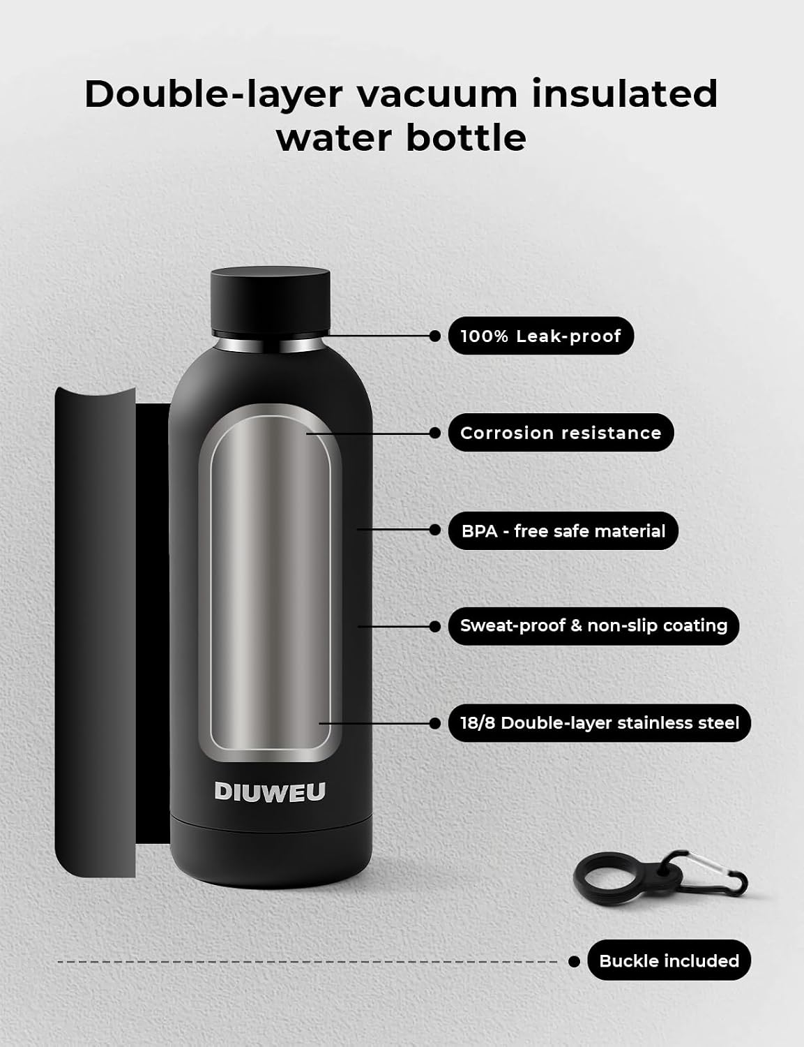Thumbnail 3 de Stainless Steel Water Bottle Double Wall 1L