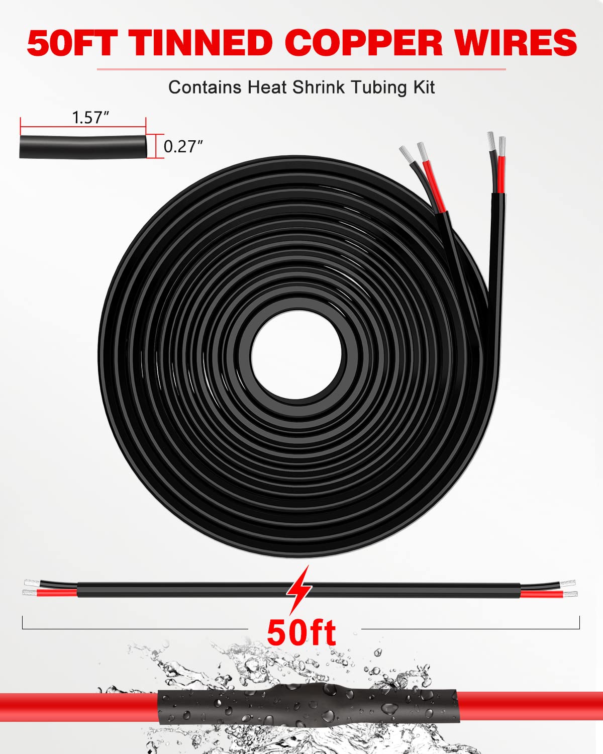 Detalle 1 de NAOEVO 16 AWG 2 Conductor Wire 50 ft