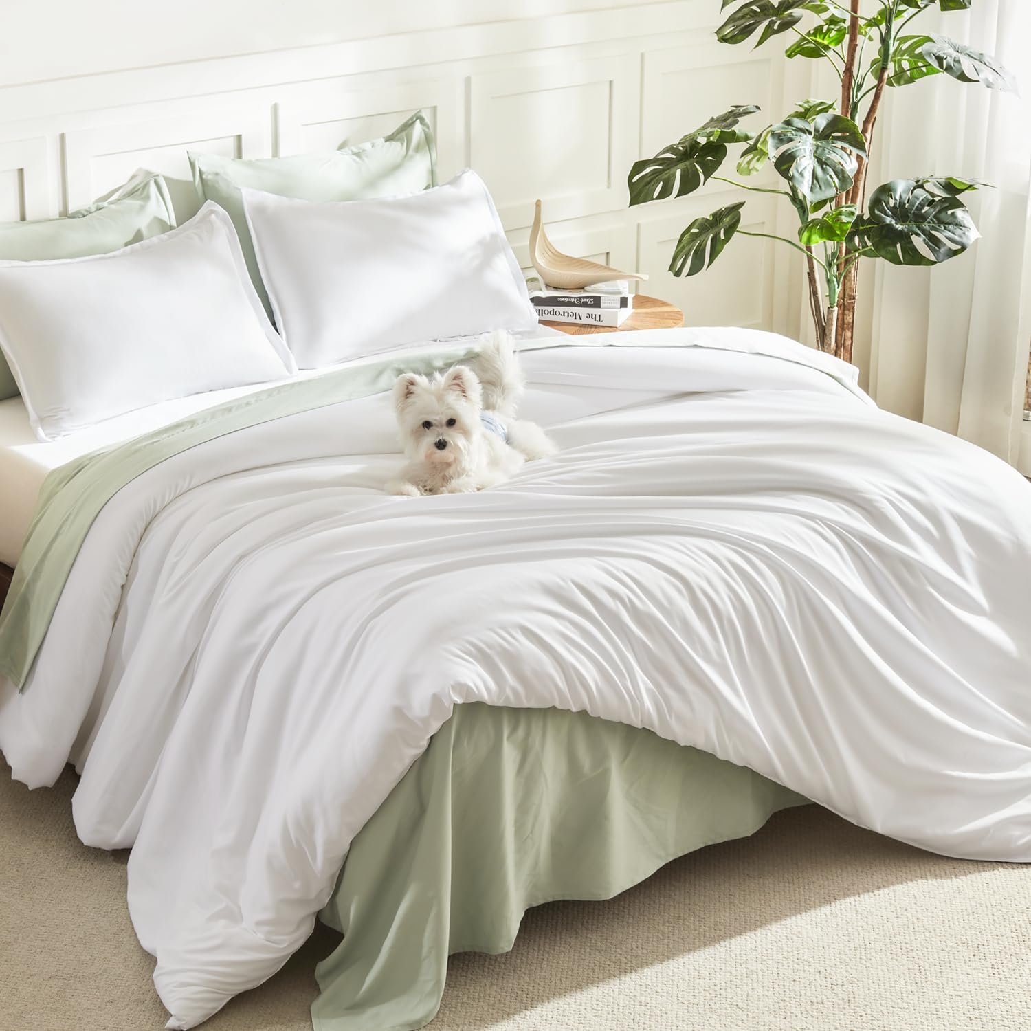 Detalle de Litanika White Comforter King Size 3-Piece Lightweight All-Season Set