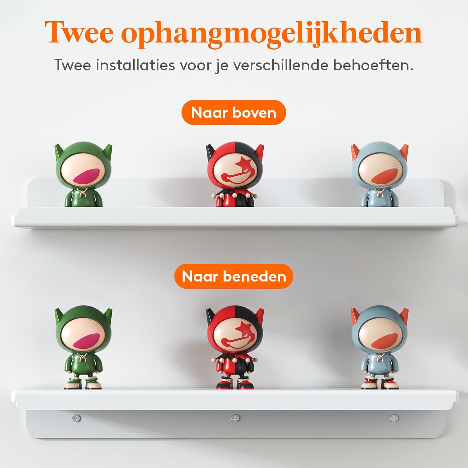 Detalle de Lifewit 23119 zwevende wandplanken, set van 6, wit acryl