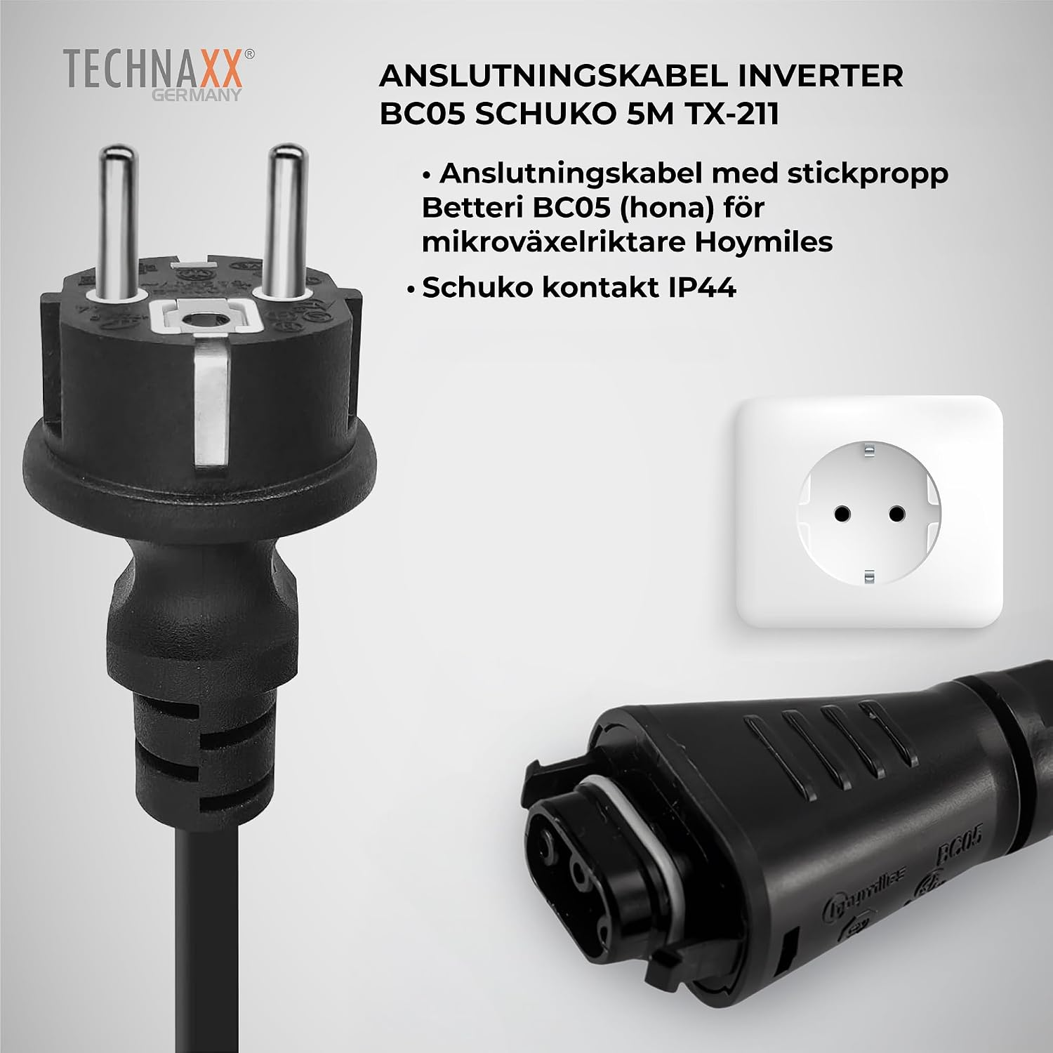 Thumbnail 3 de Technaxx 5020 BC05 till Schuko-anslutningskabel, 5 m, H07RN-F och IP44