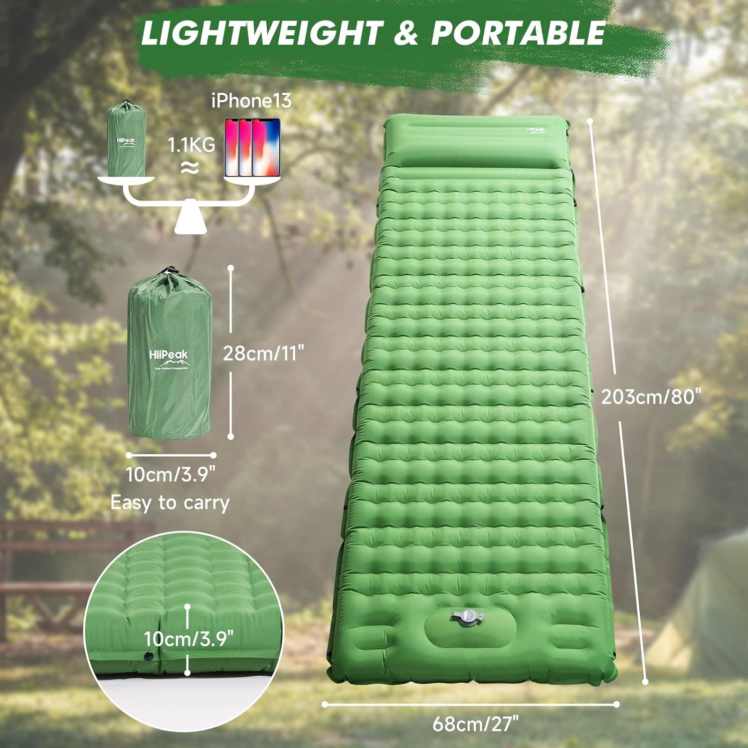 Thumbnail 5 de HiiPeak Isomatte hoch Camping Luftmatratze