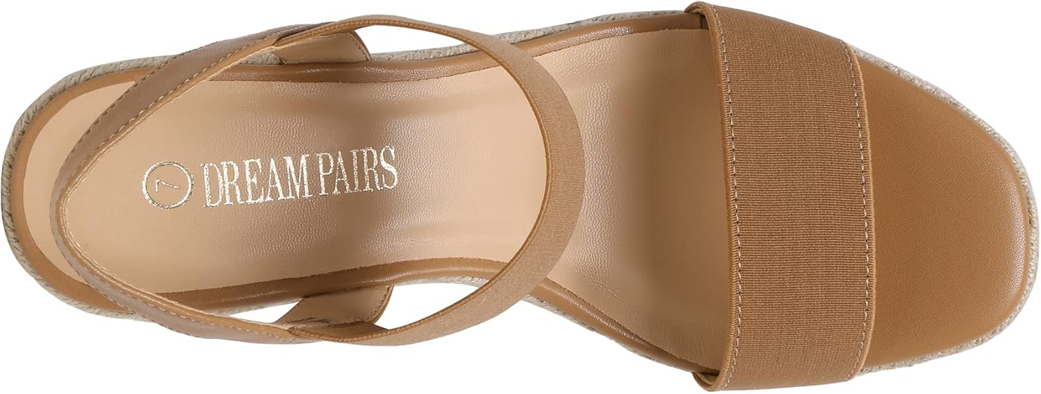 Thumbnail 5 de DREAM PAIRS Womens Open Toe Espadrille Platform Sandals with Elastic Ankle Strap