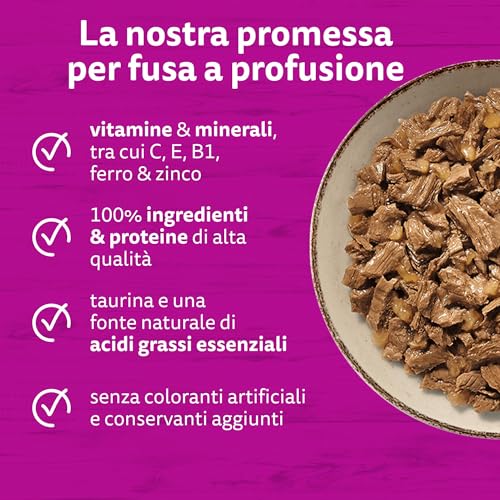 Detalle de WHISKAS PURE DELIGHT Cibo Umido in Gelatina per Gatti Adulti 4x85g Selezione Delicata