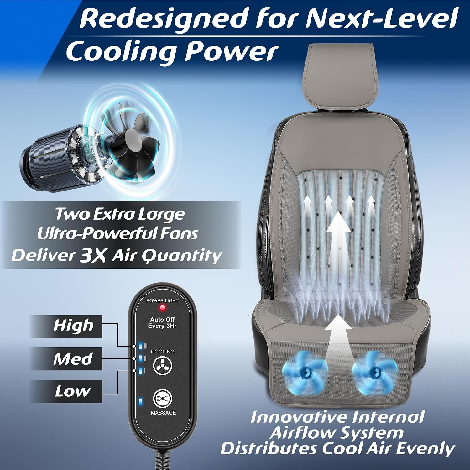 Thumbnail 2 de Paffenery 2026 Upgraded Cooling Car Seat Cover Front Seat (Stone Grey)