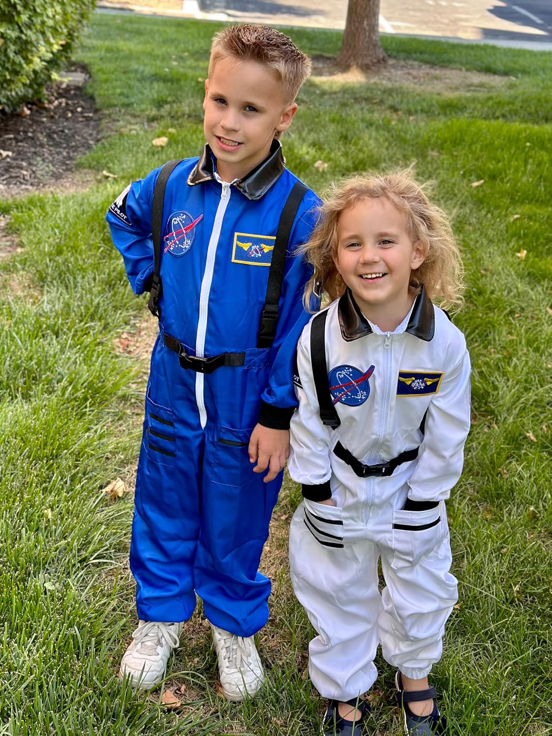 Detalle de Aoiviss Kids Astronaut Costume, Full-Length Jumpsuit with Embroidered Patches