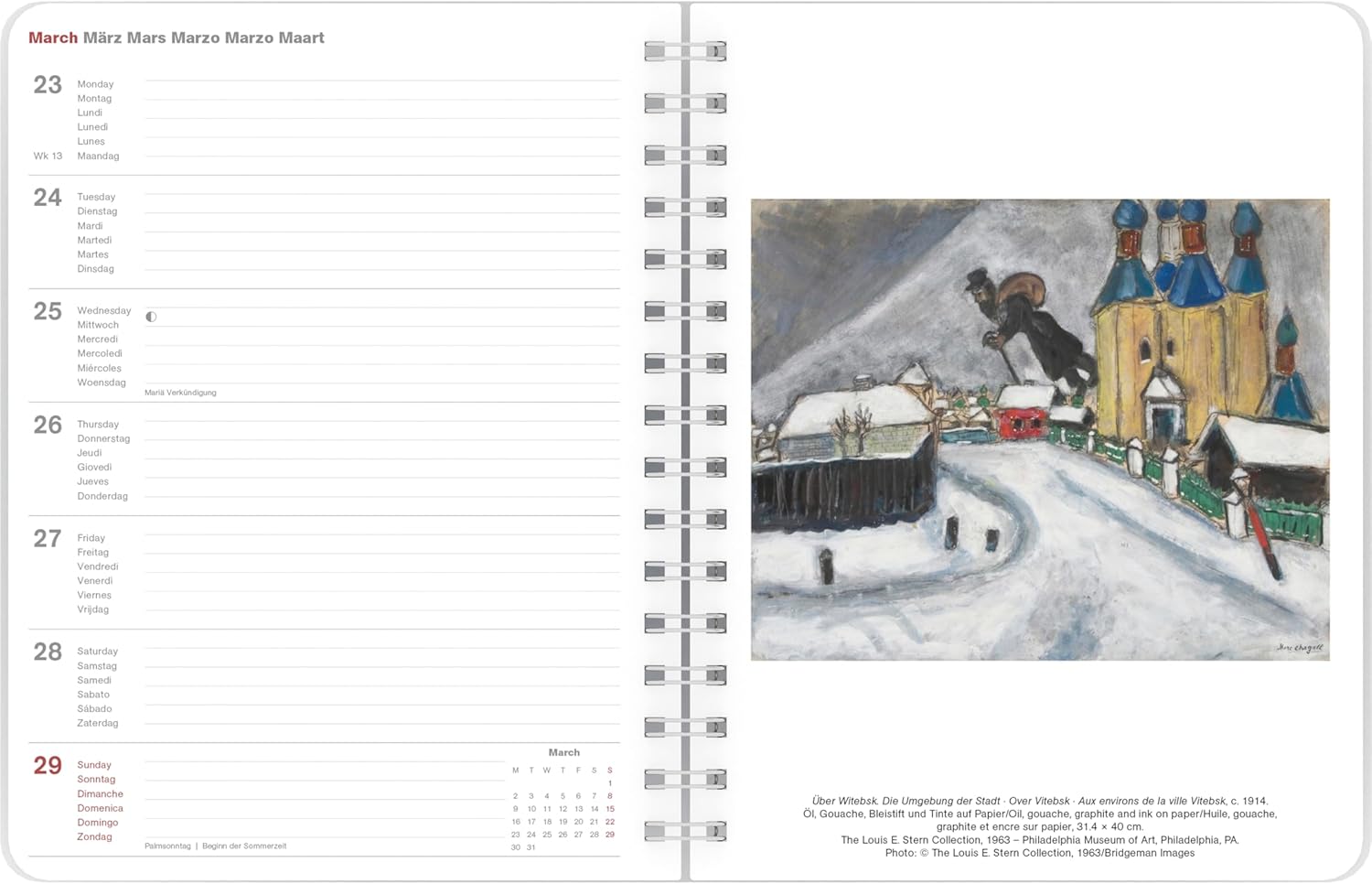 Thumbnail 2 de teNeues Marc Chagall Diary 2026 – Buchkalender Wochenkalender Deluxe (17x22 cm)
