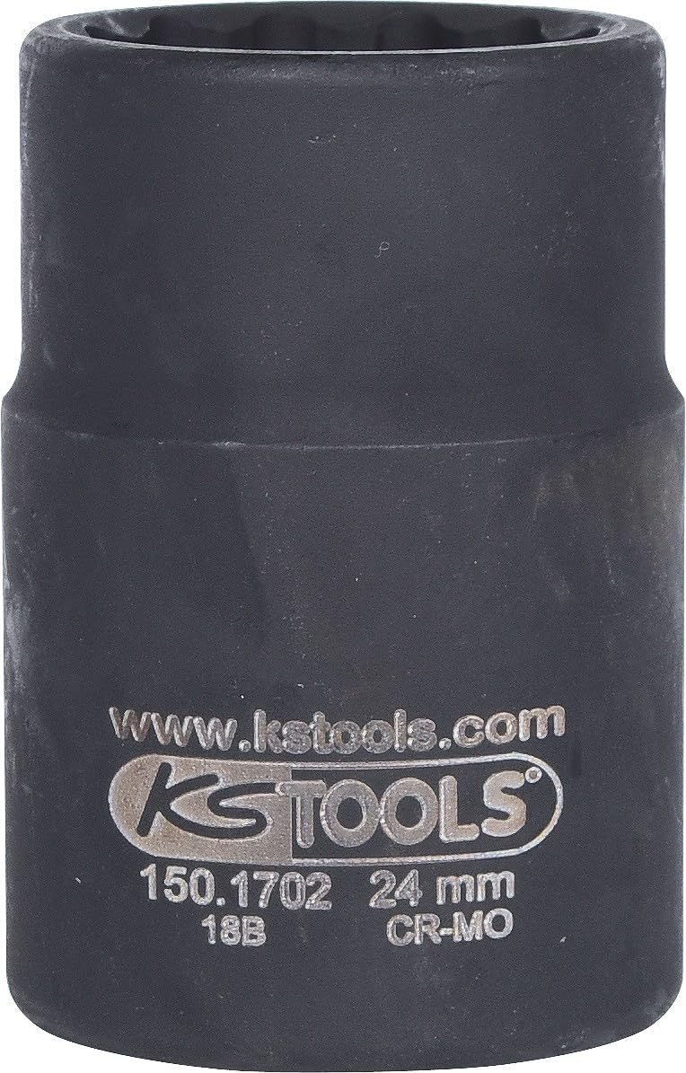Detalle de KS Tools 150.1702 Bussola poligonale per avvitatori ad impulsi, albero motore, 24 mm