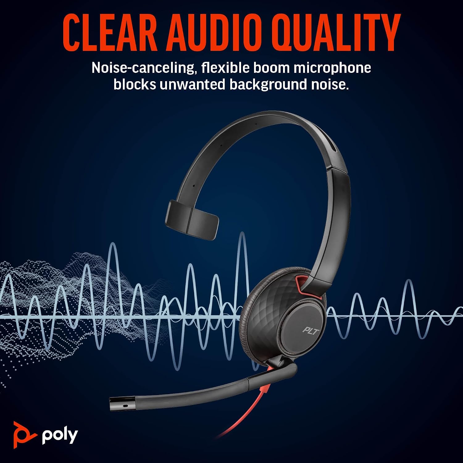 Detalle de Poly Blackwire 5210 Wired Headset, Single-Ear with USB-C and Noise-Cancelling Mic