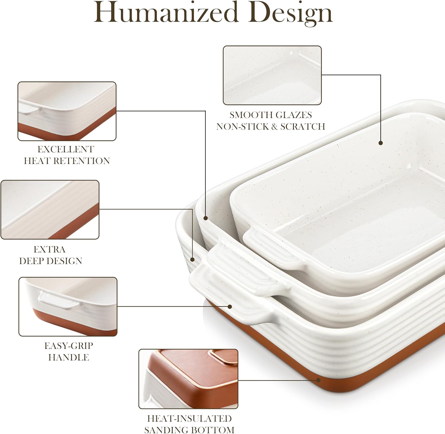 Detalle 1 de MALACASA TARA casserole bakeware set of 3