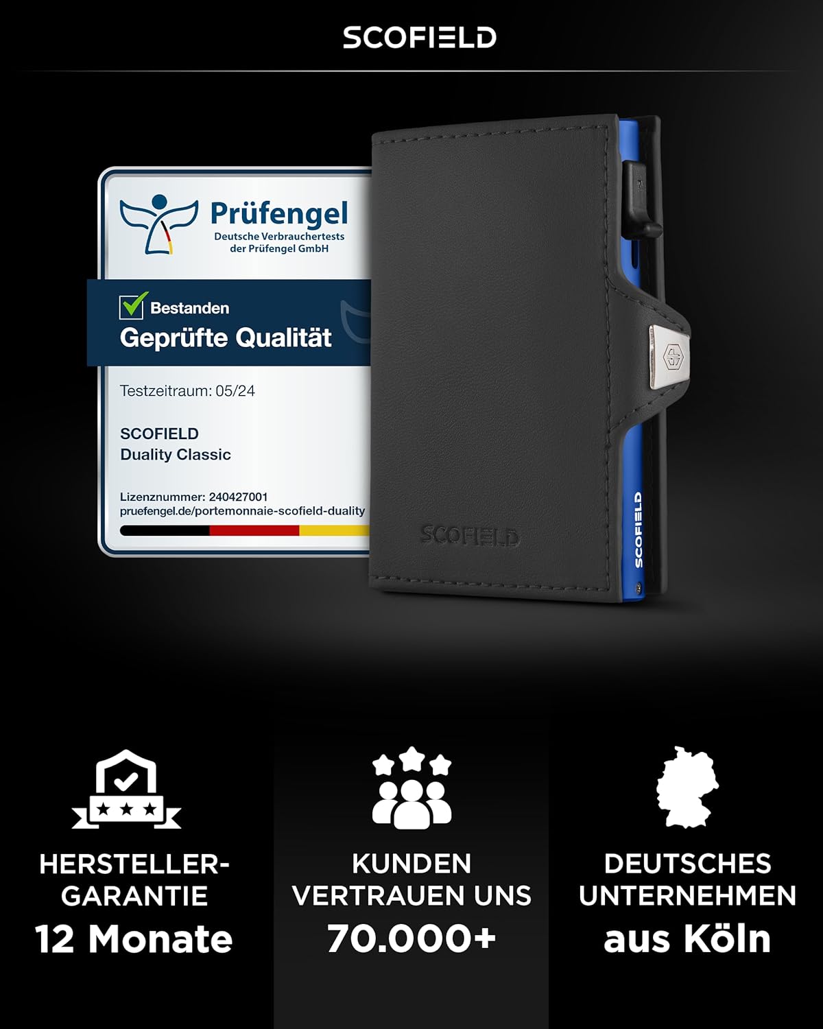 Thumbnail 5 de SF SCOFIELD Duality Classic Slim Wallet mit Münzfach – RFID-Schutz & Airtag-Kompatibilität