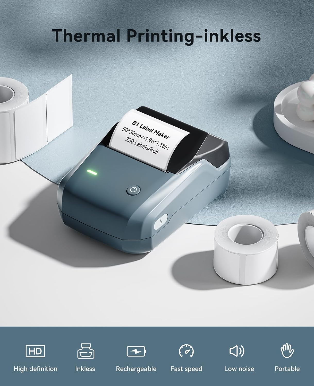 Thumbnail 5 de NIIMBOT B1 Label Maker, Bluetooth Thermal Printer with 3 Label Rolls